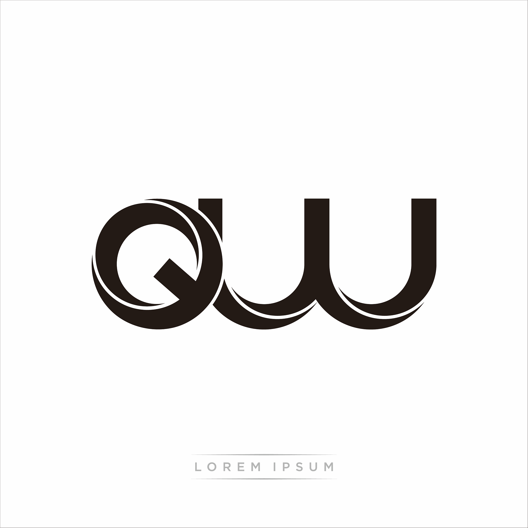 qw initial letter split lowercase modern monogram