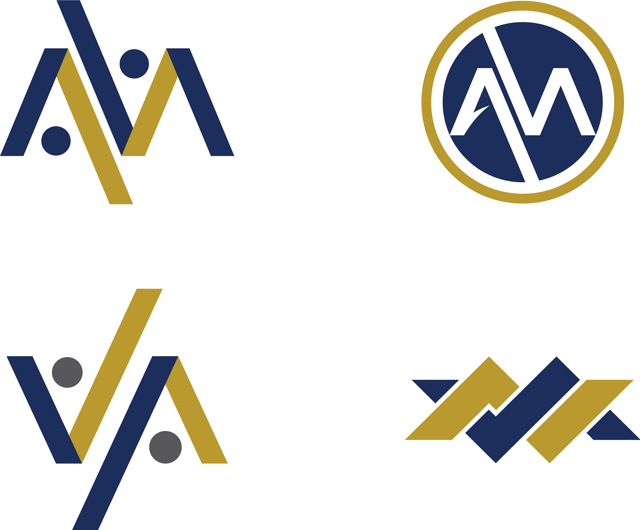 m letter logo template