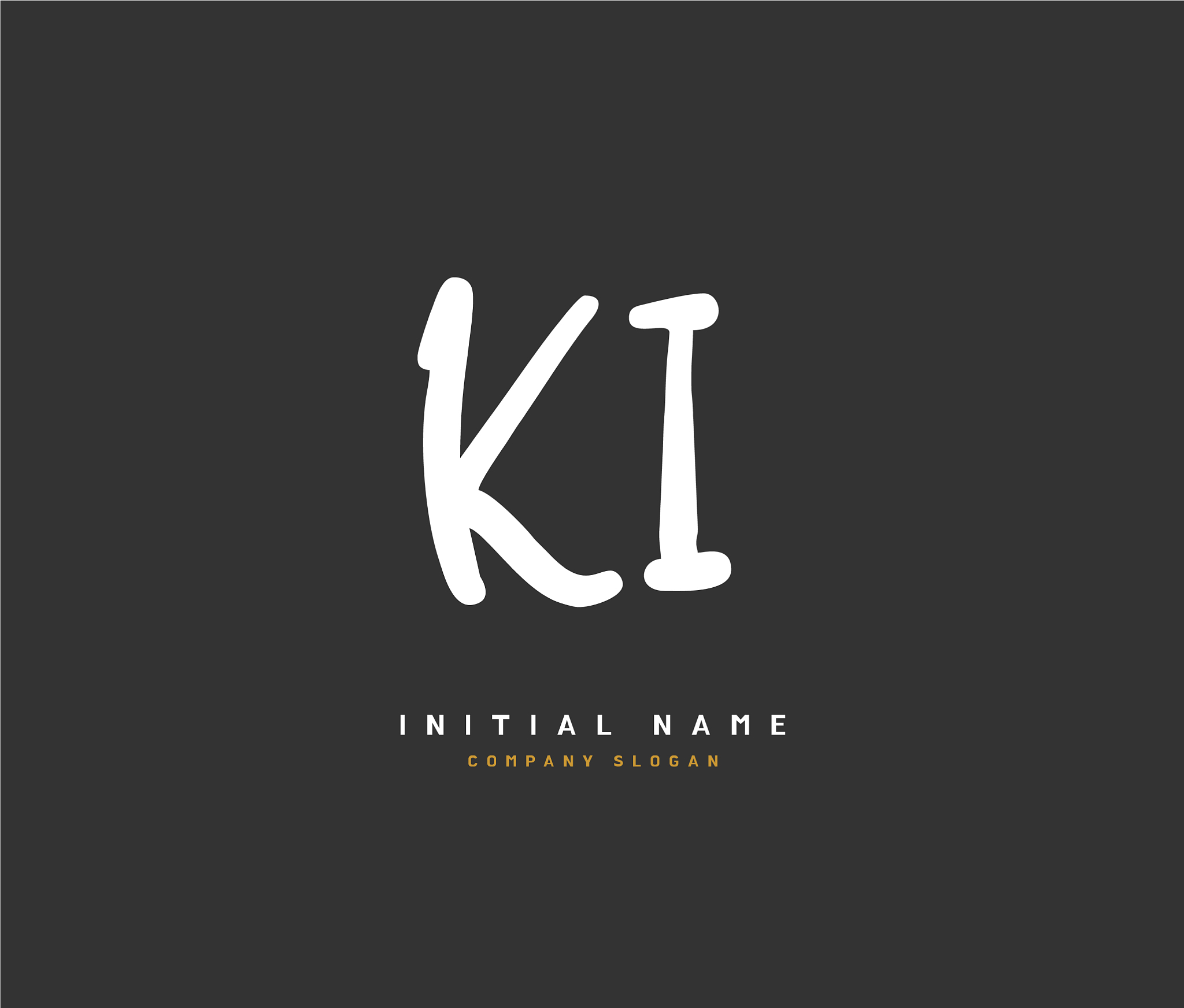 k i ki beauty initial logo handwriting logo of