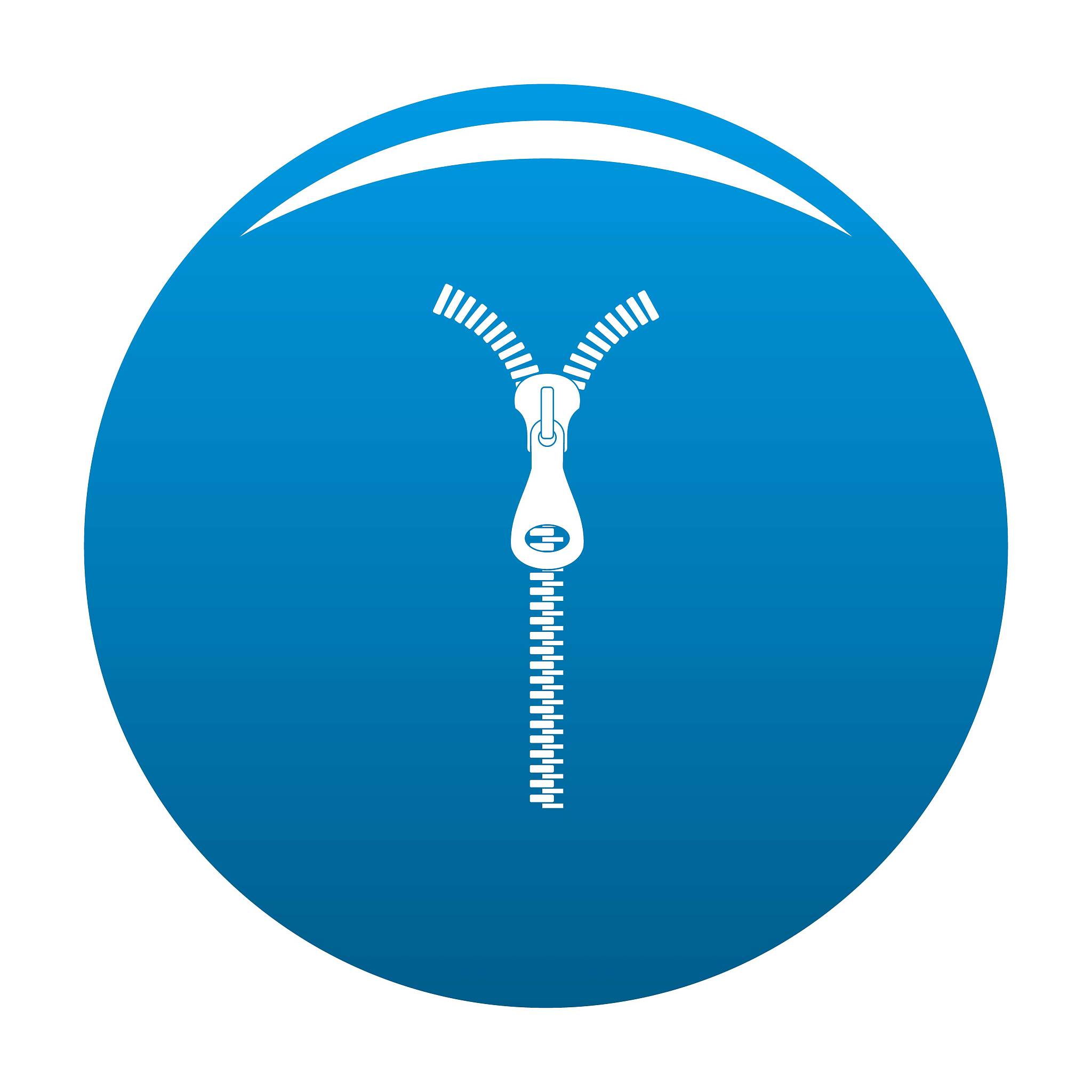 short zip icon vector blue