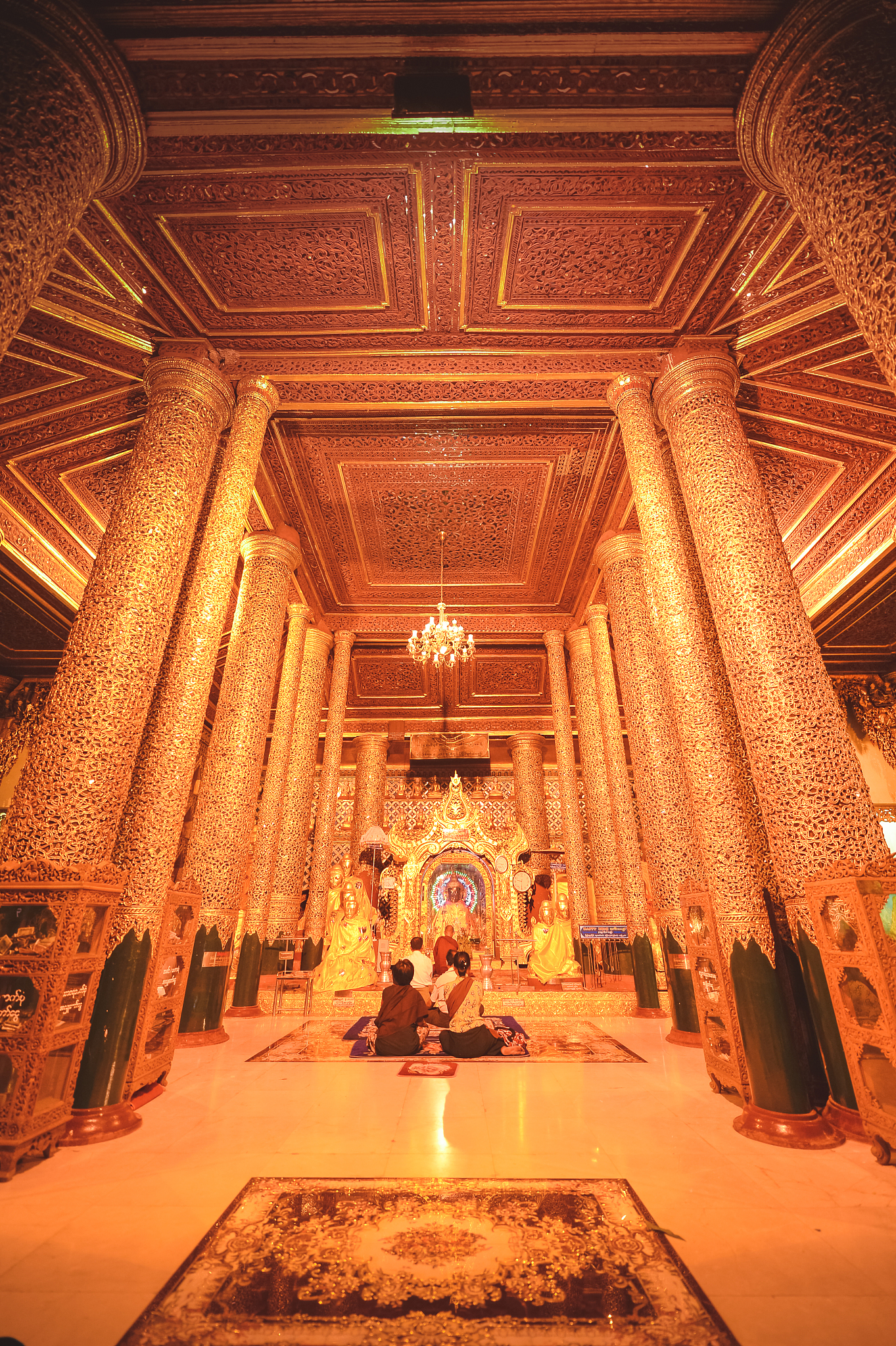 view of famous myanmar pagoda shwedagon in yangon