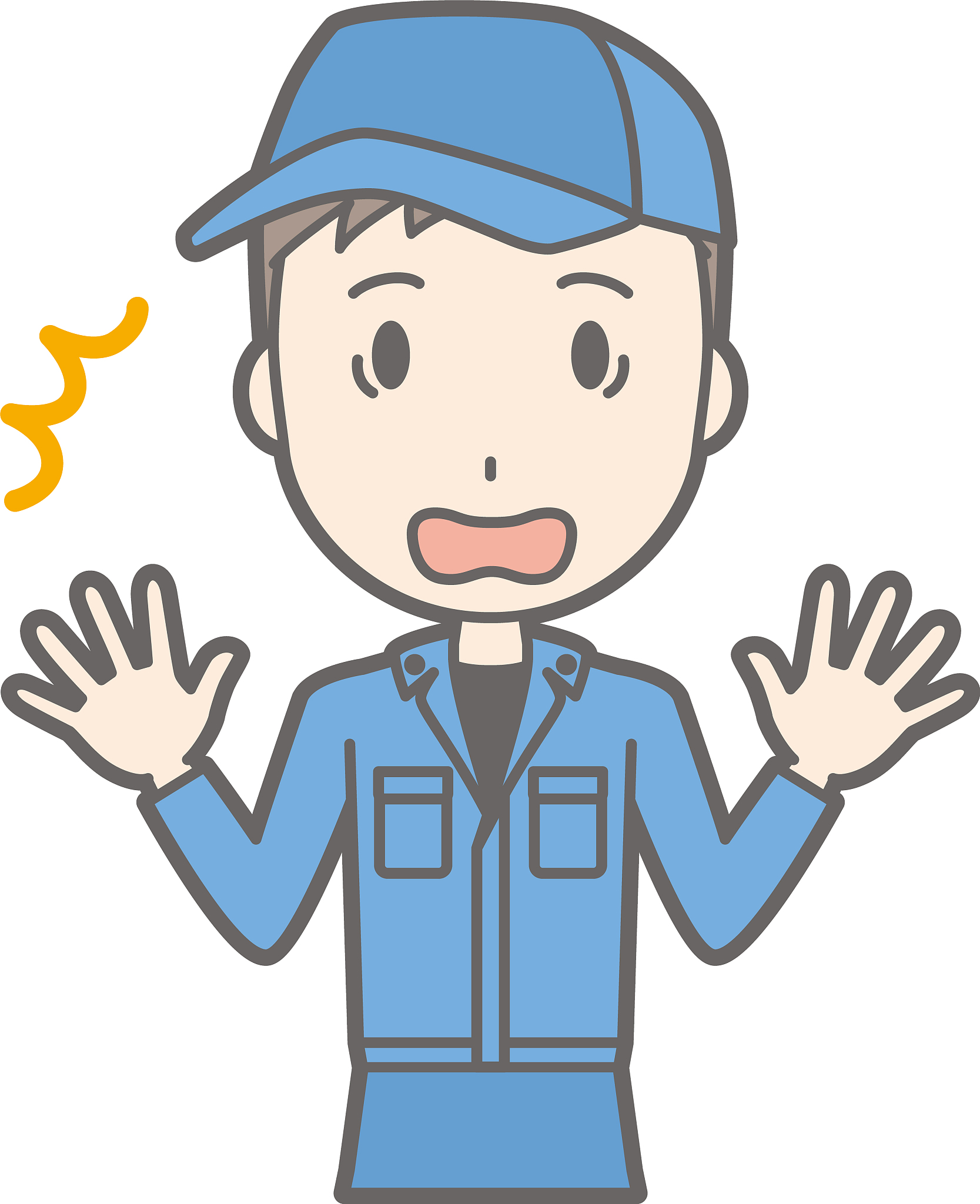 illustrations surprised by men wearing work clothes