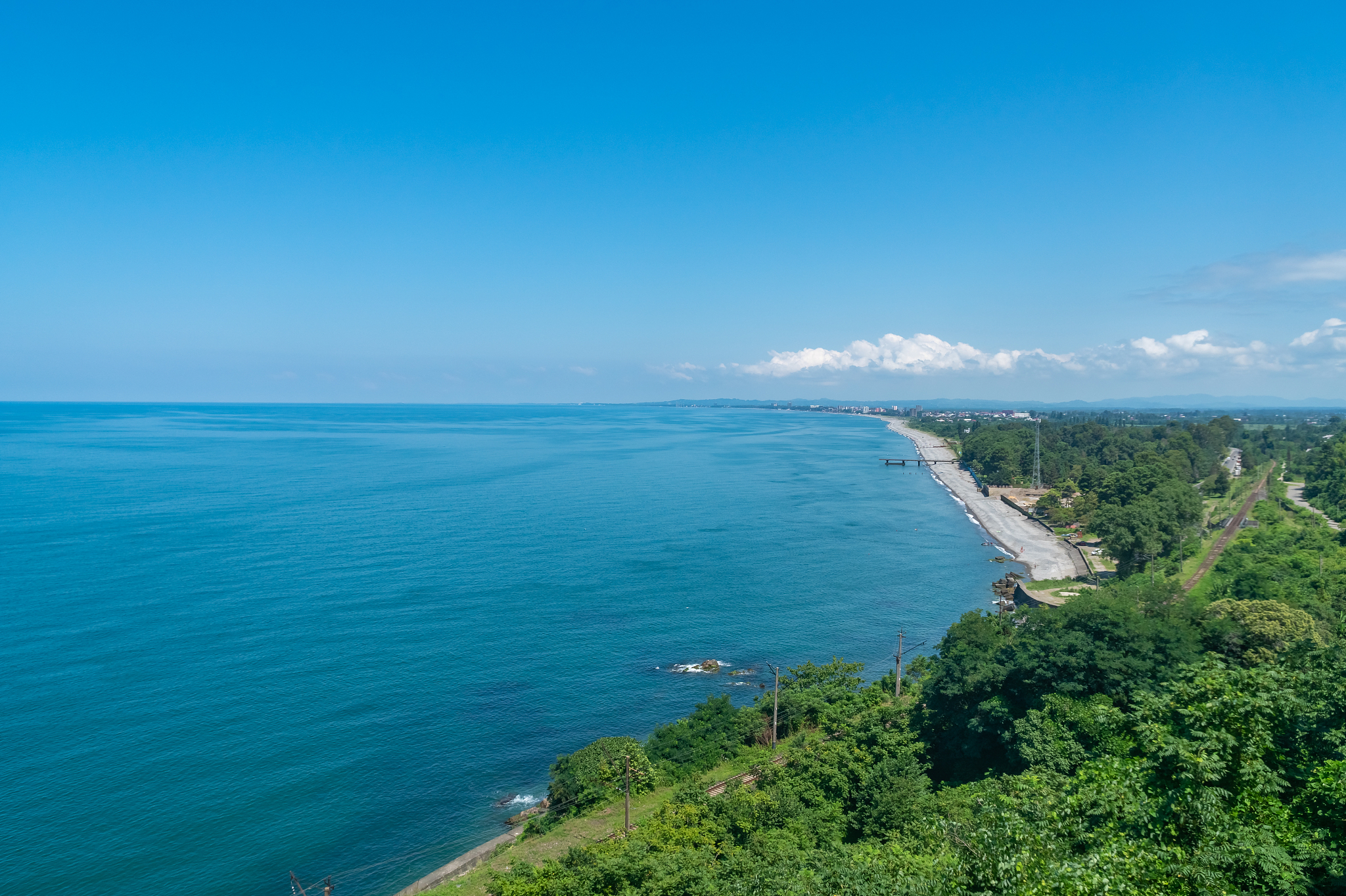 beautiful scenic summer view of black sea bay, adjara