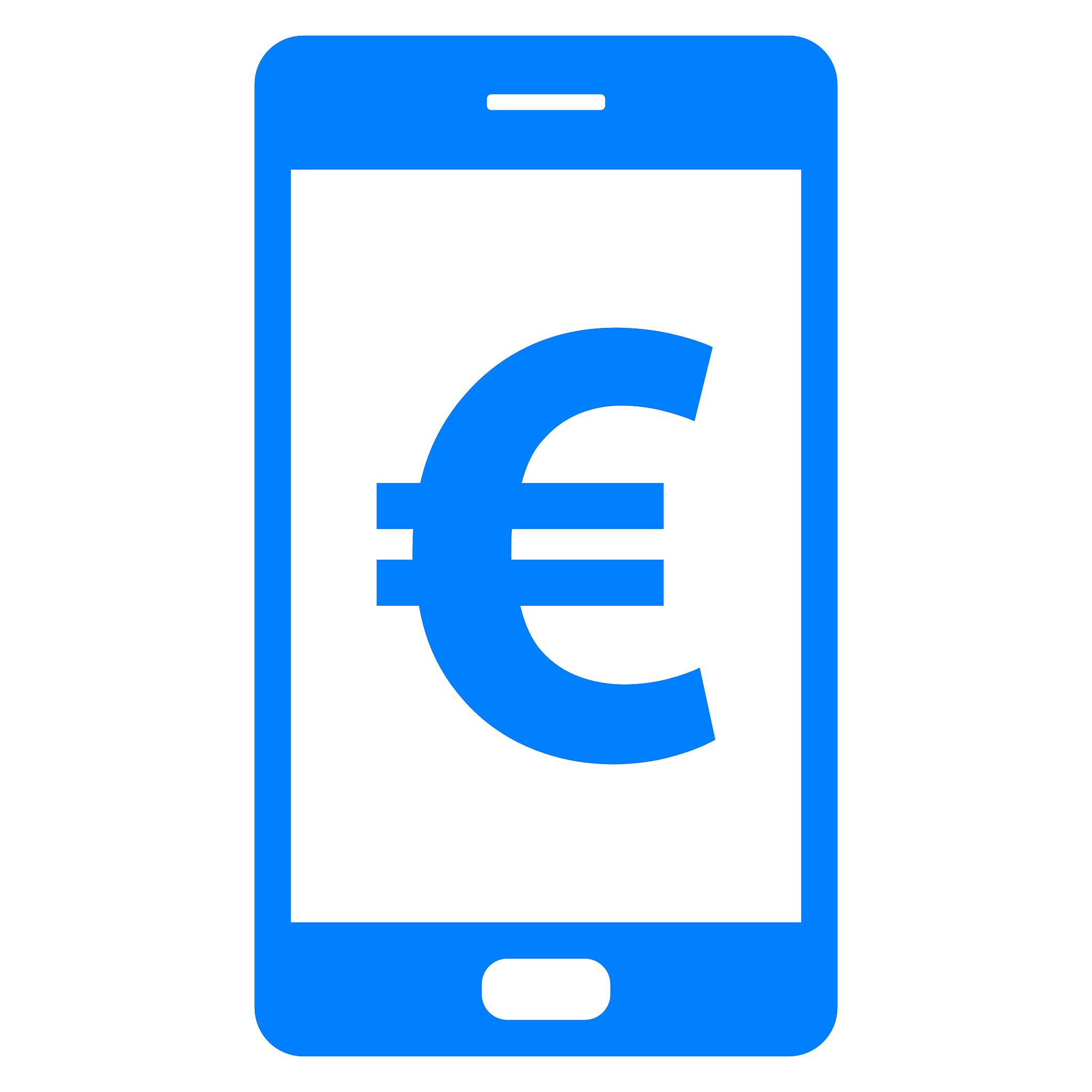 euro and smartphone