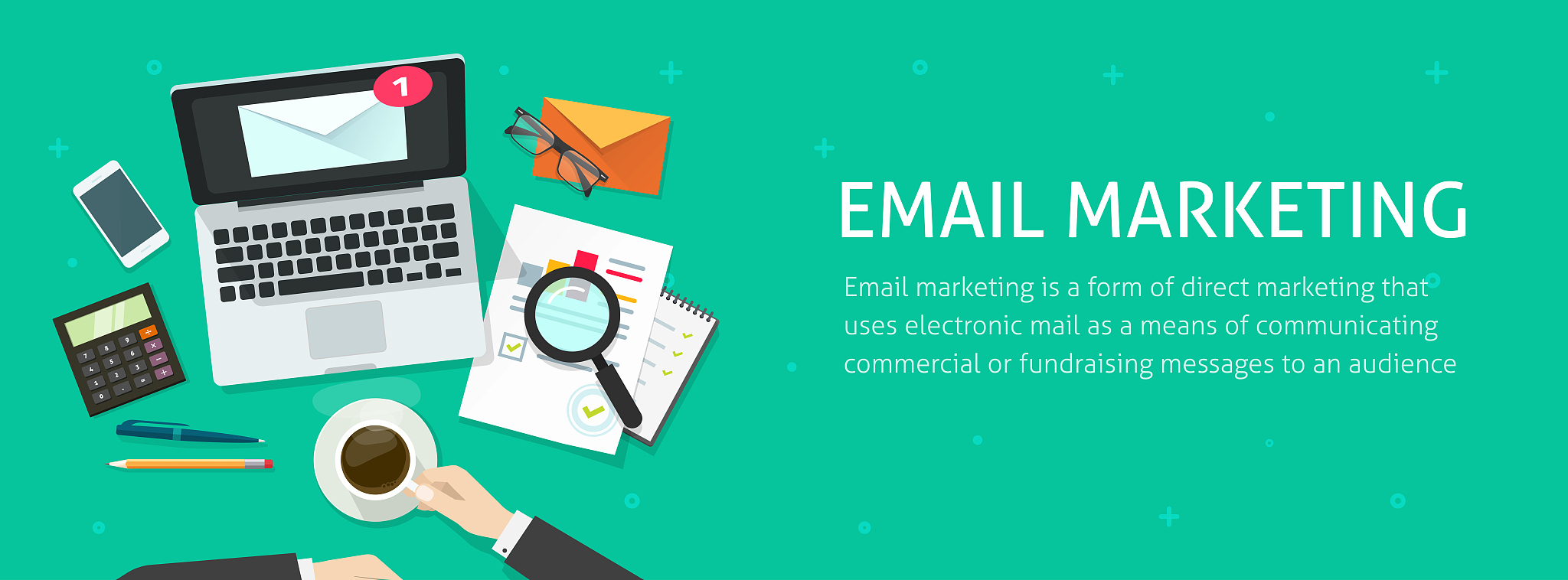 email marketing banner, email analyzing or inspecting newsletter