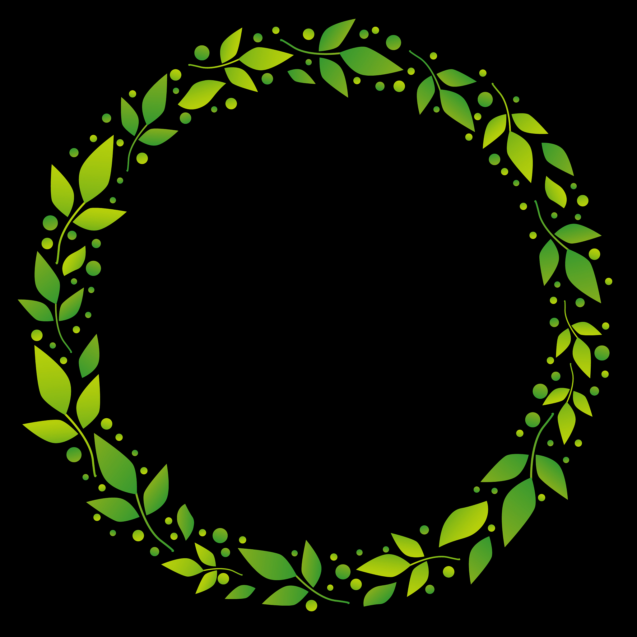 black background with decorative circle frame