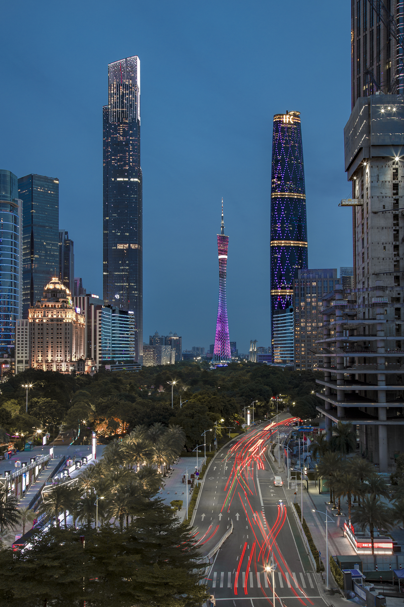 广东省广州市城市中轴建筑风光