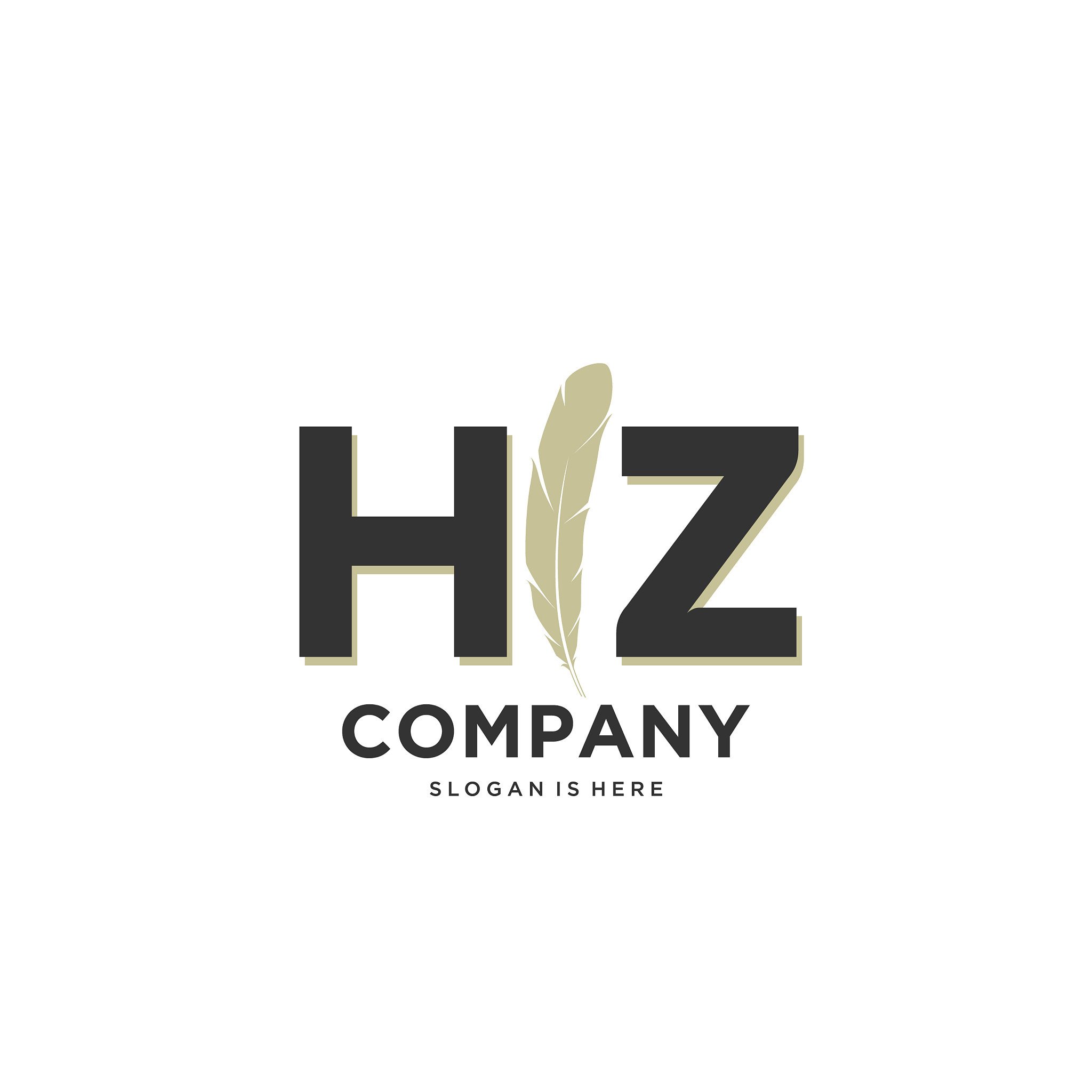 initial hz letter unique attractive creative