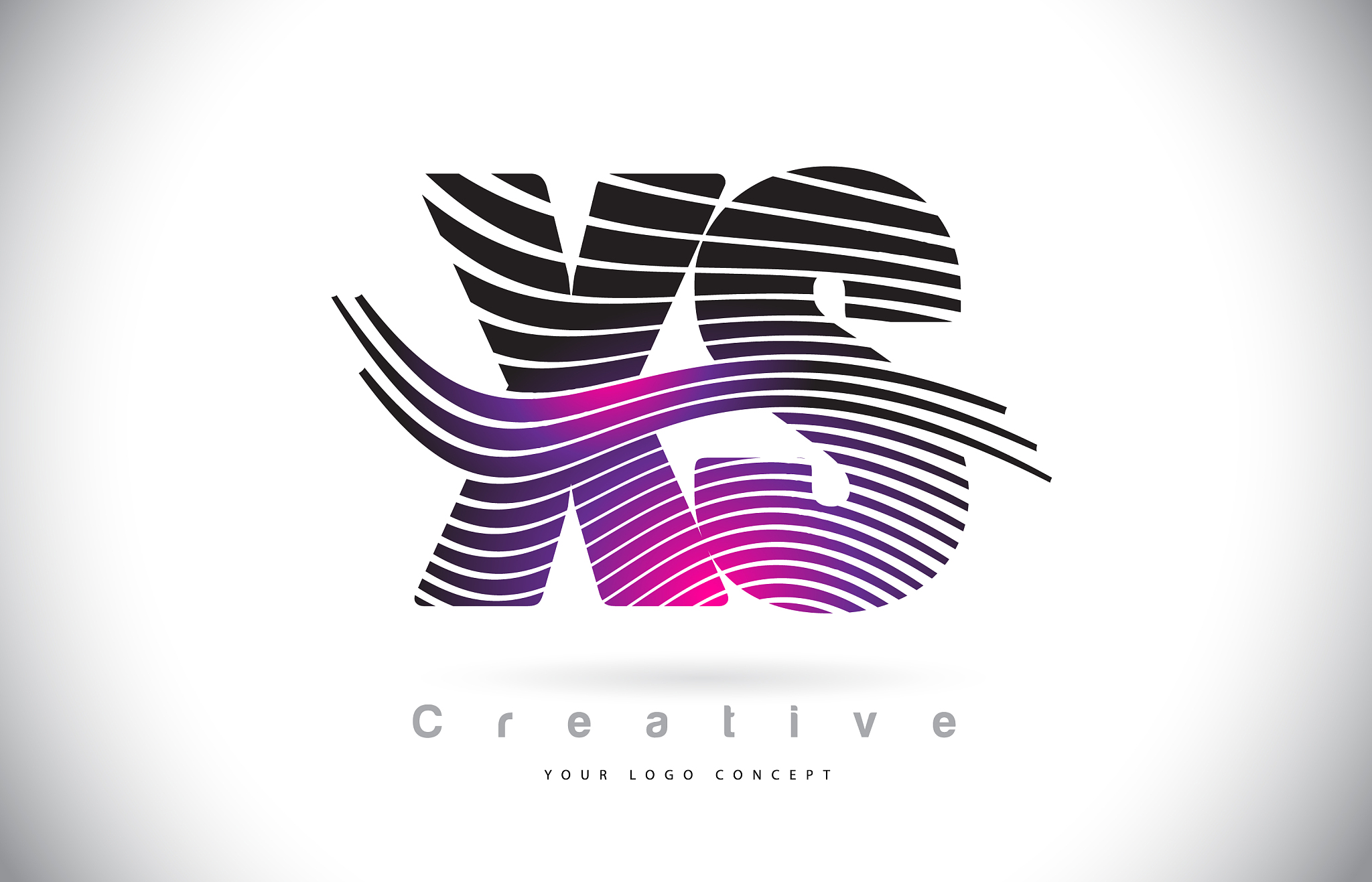 xs x s zebra texture letter logo design with