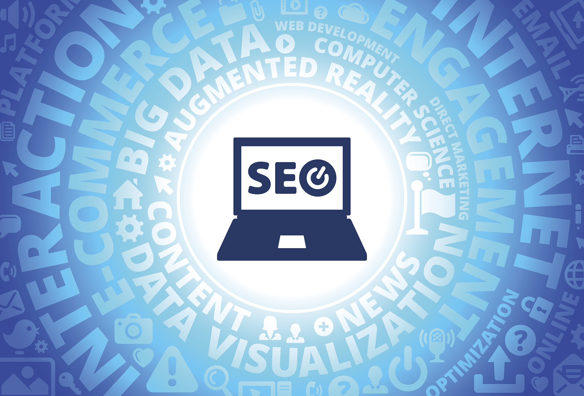 search engine optimization icon on internet modern technology wo
