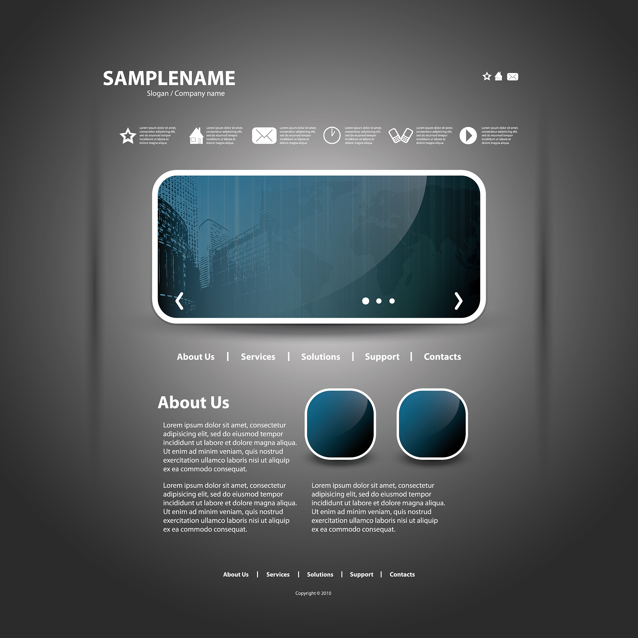 one page business website template