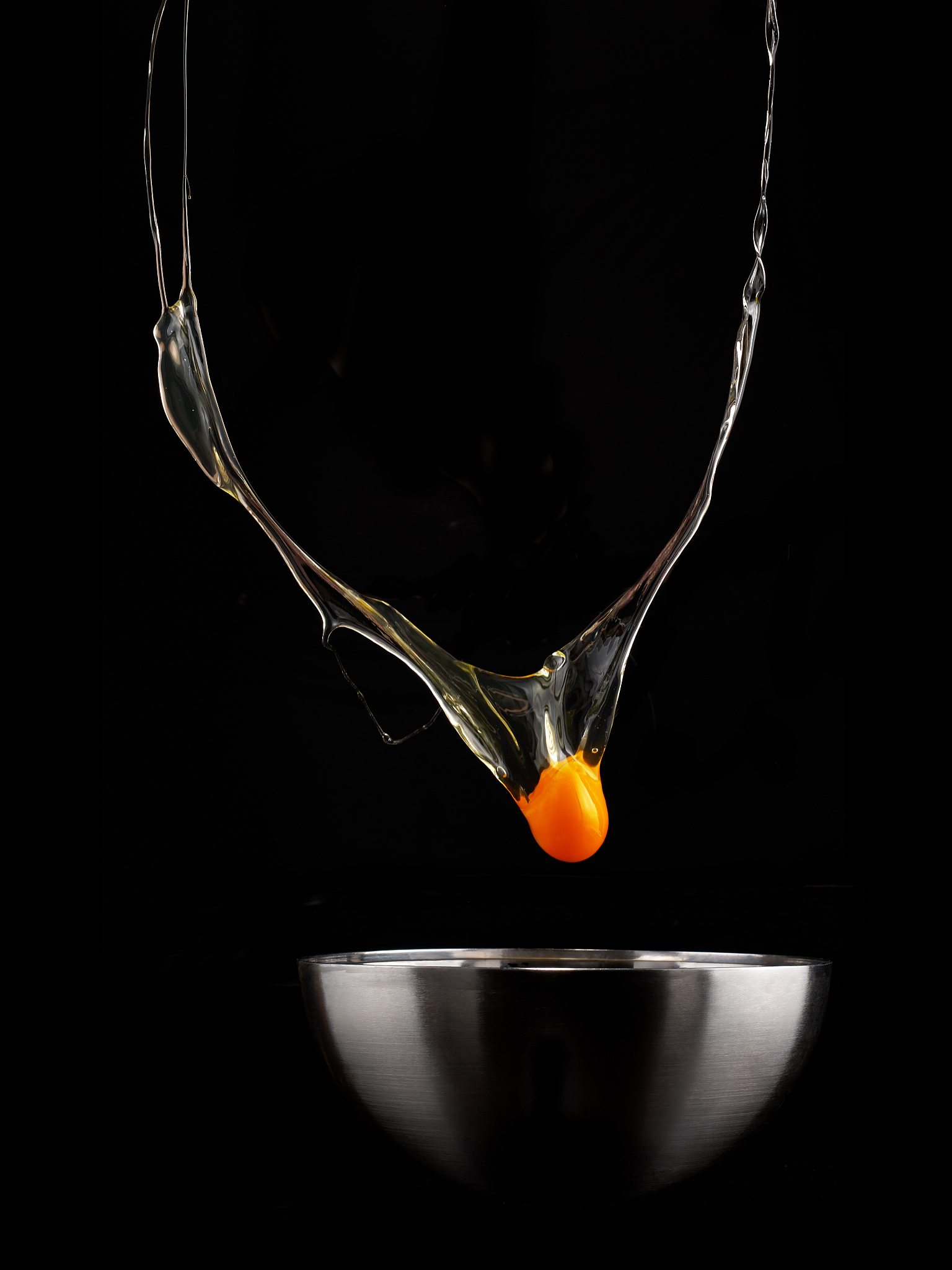 egg yolk dripping.