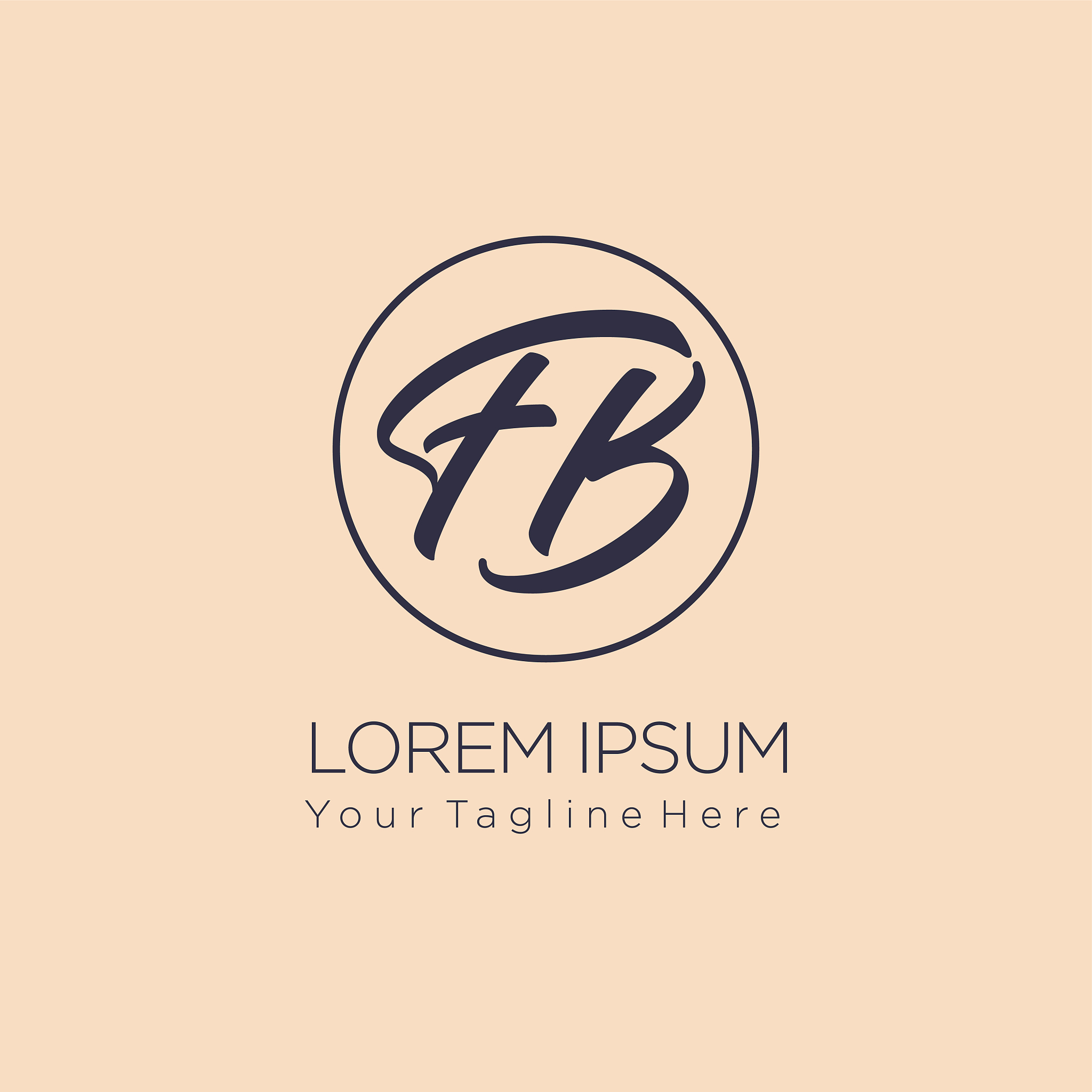 initial letter logo fb, bf, logo template