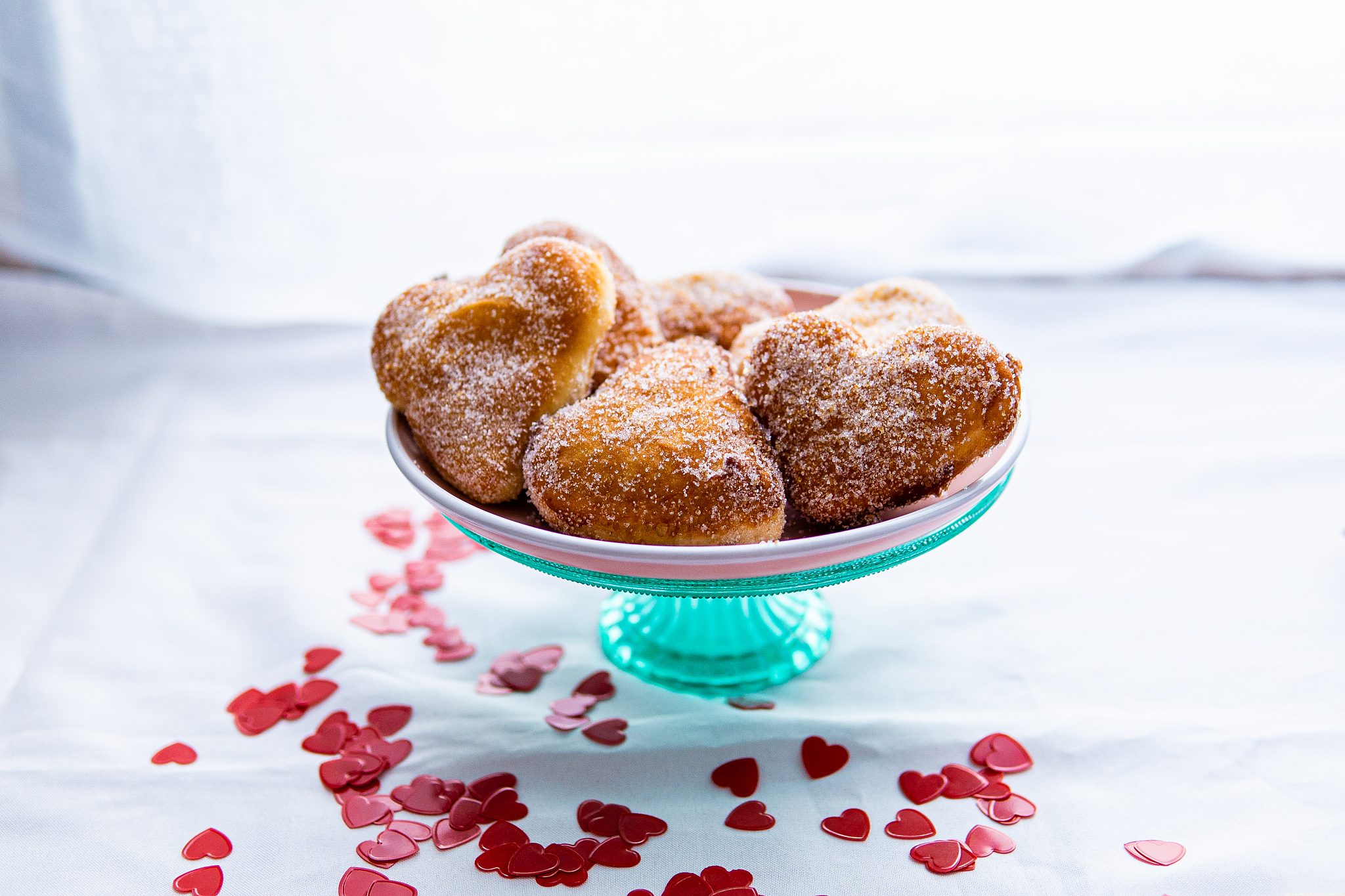 heart shape sugar donuts