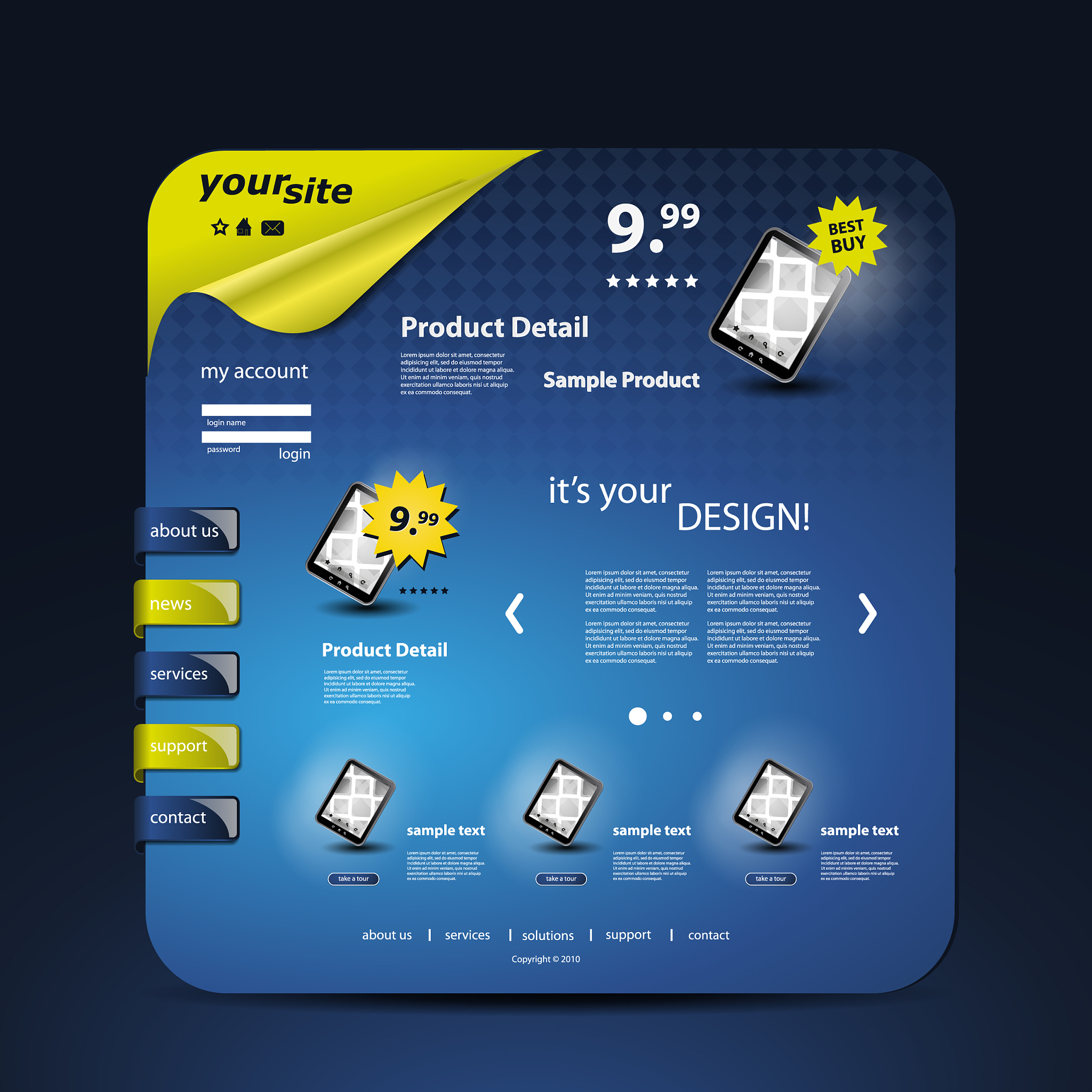 one page website template