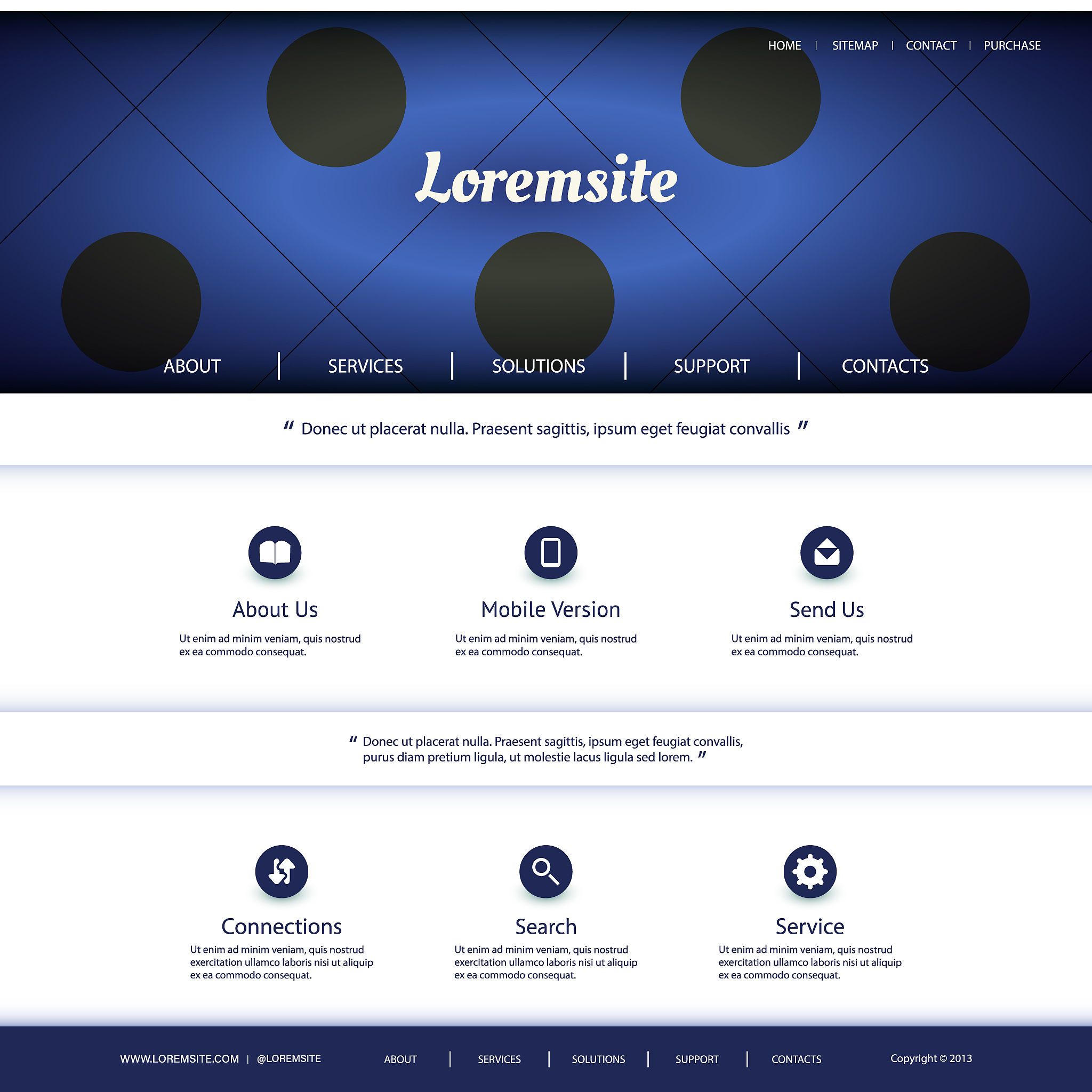 one page website template