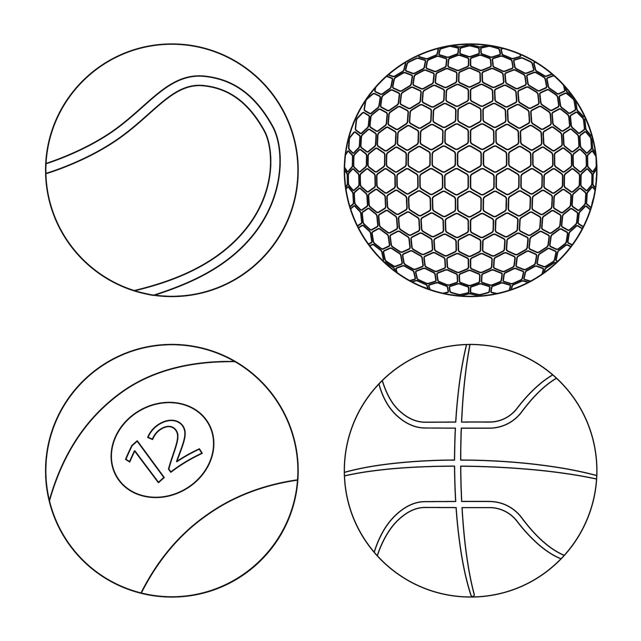 design sport and ball icon set sport