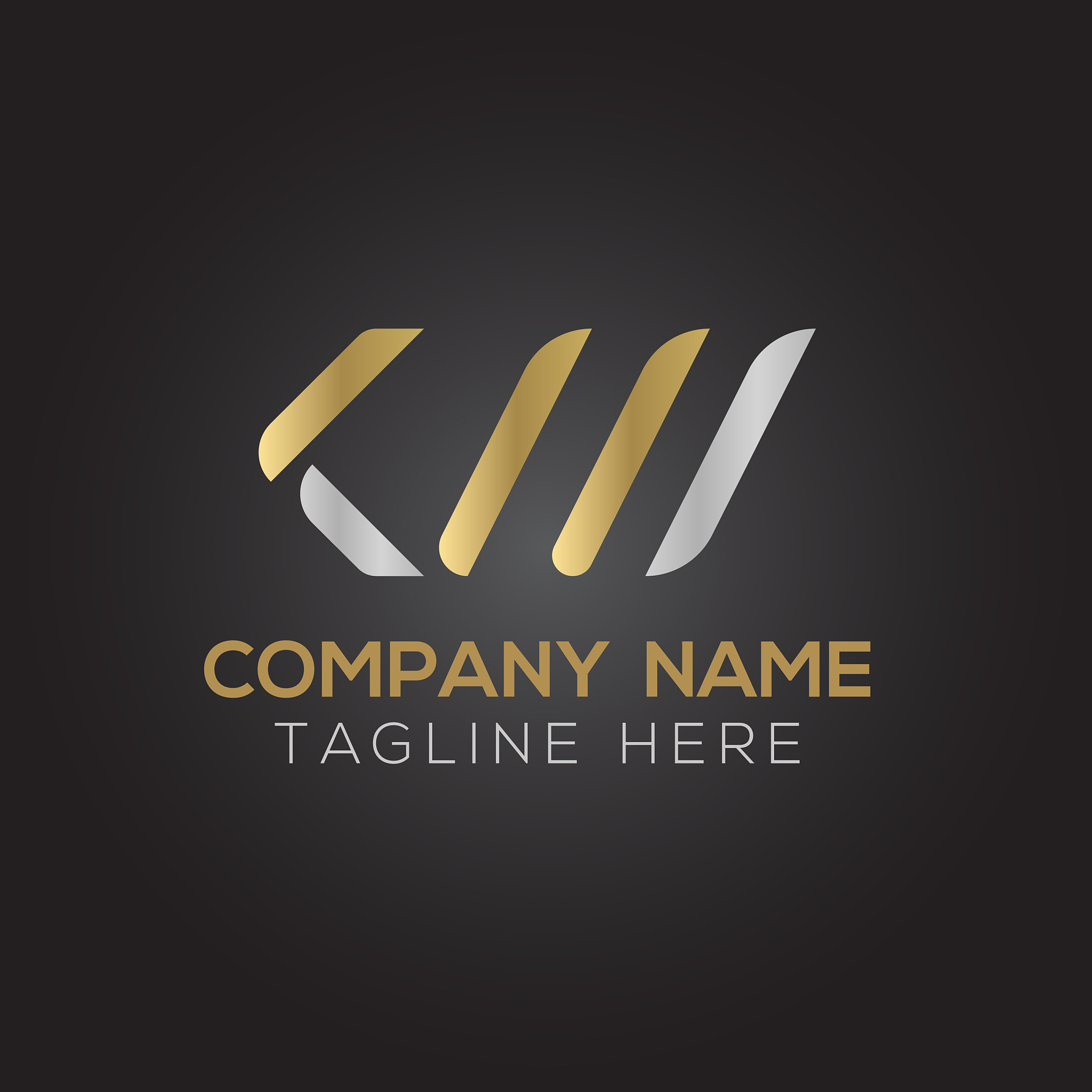 initial alphabet kw logo design template abstract
