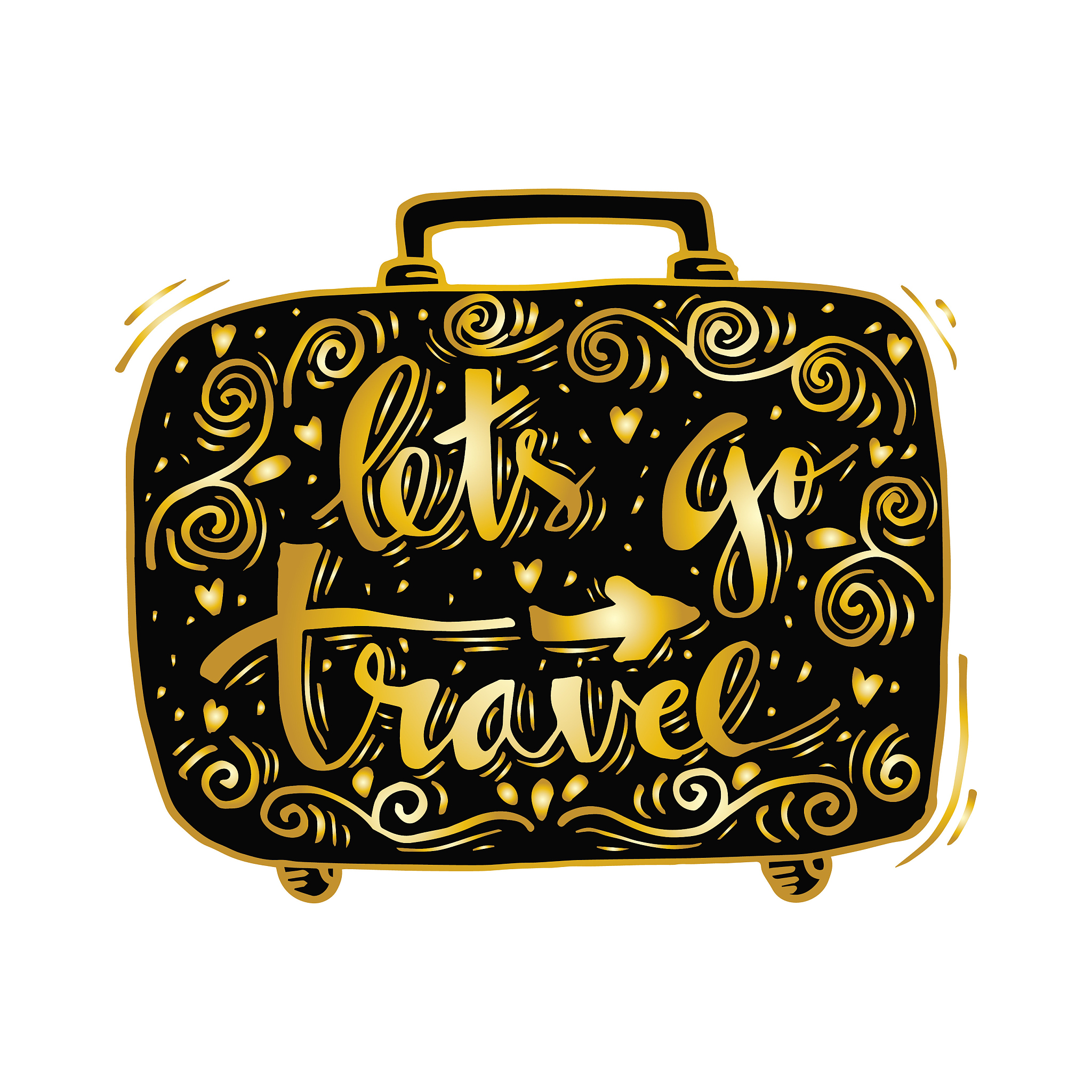 let's go travel. motivational quote.