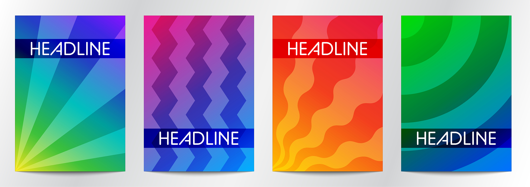 abstract gradient color for book cover brochure poster set