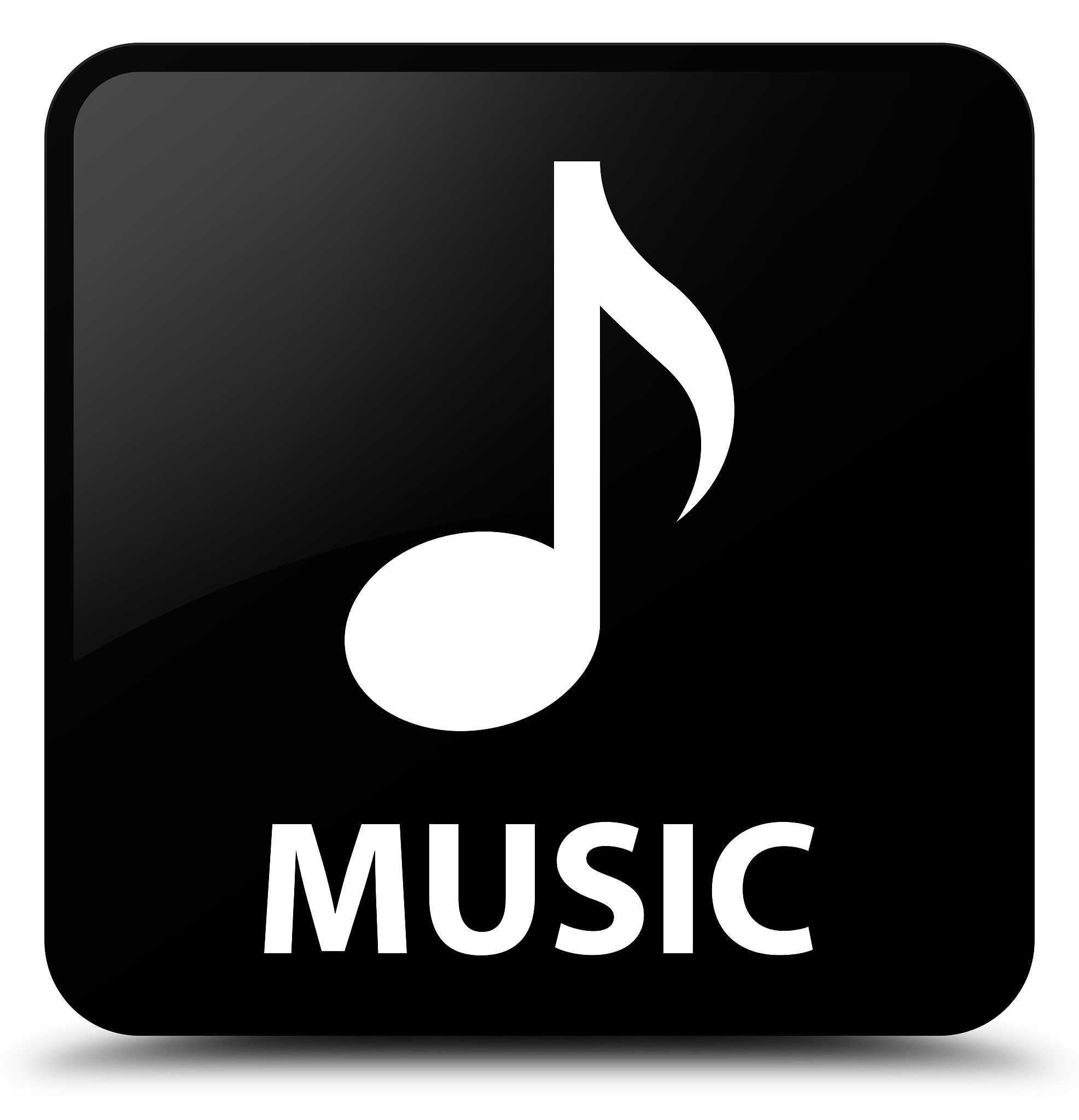 music black square button