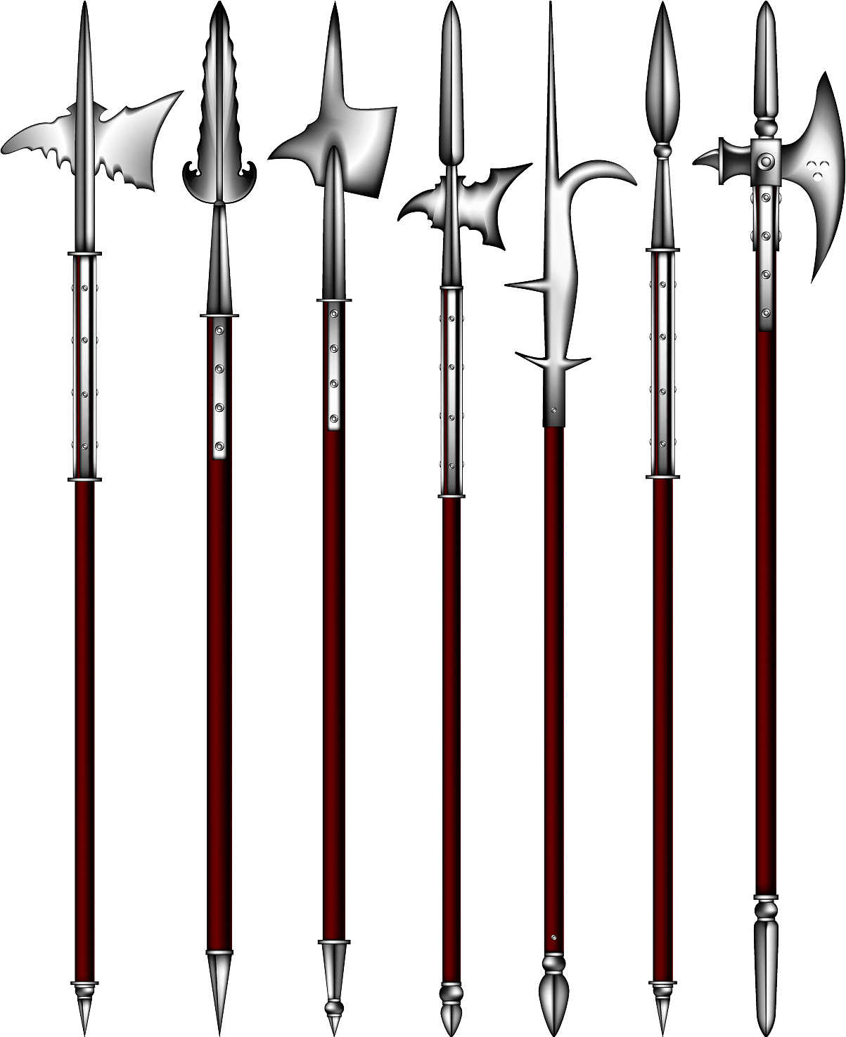 a set of ancient arms highly realistic