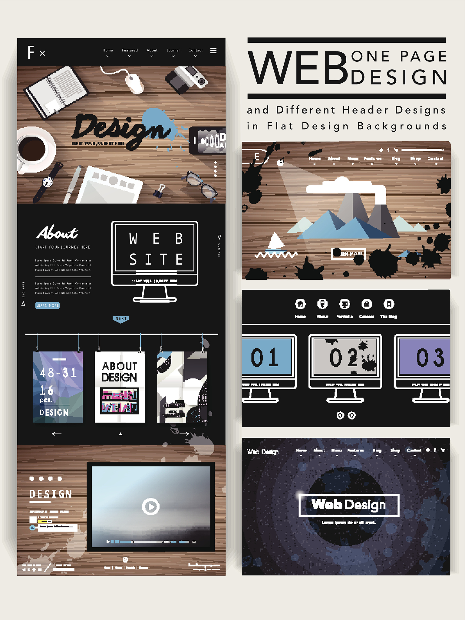 modern one page website design template