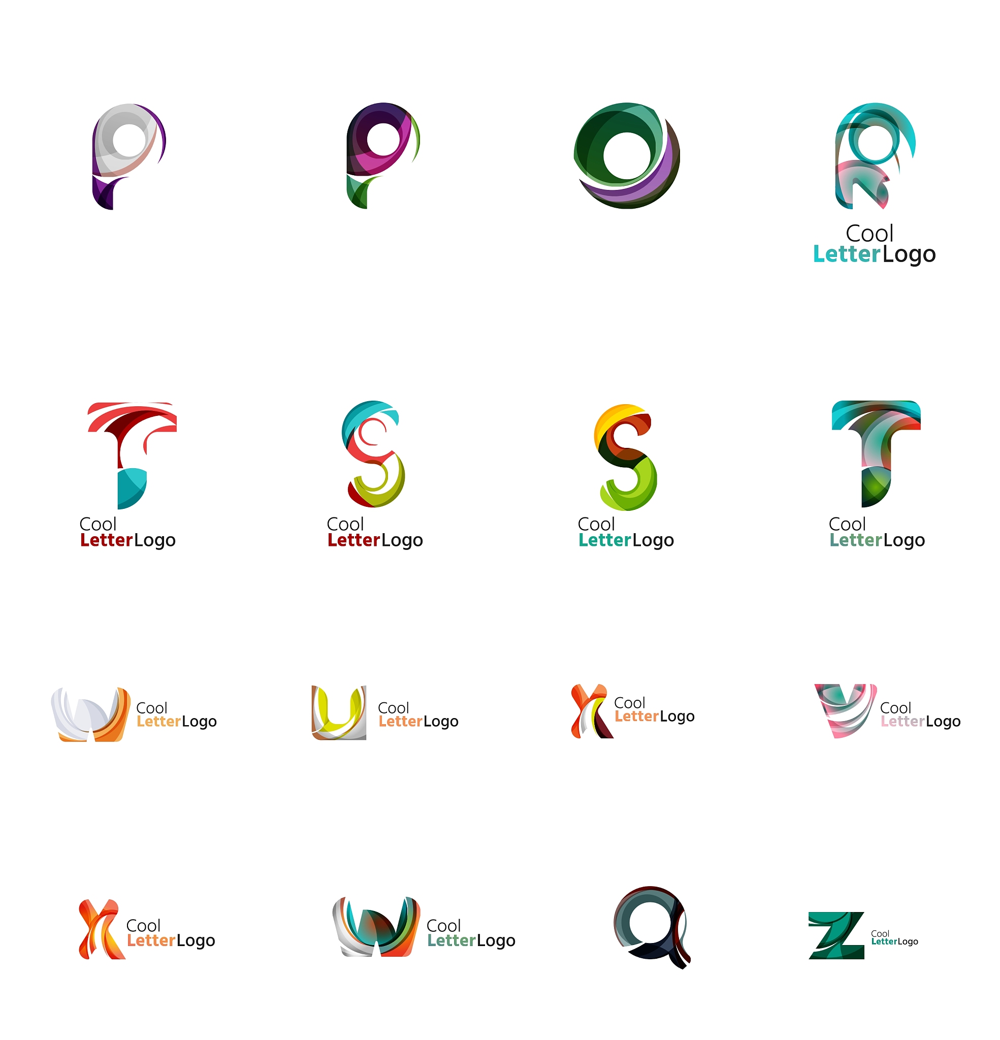 set of universal company logo ideas business icon