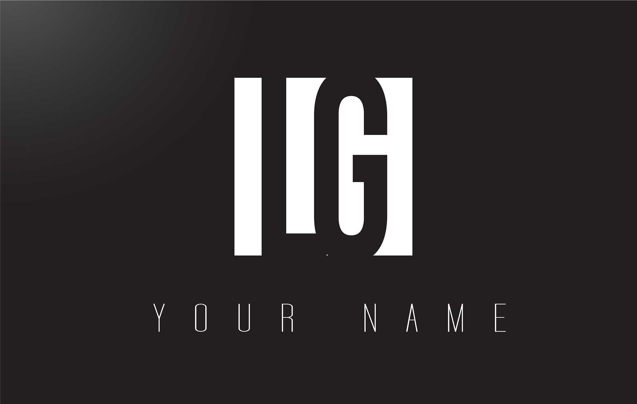 lg letter logo with black and white negative