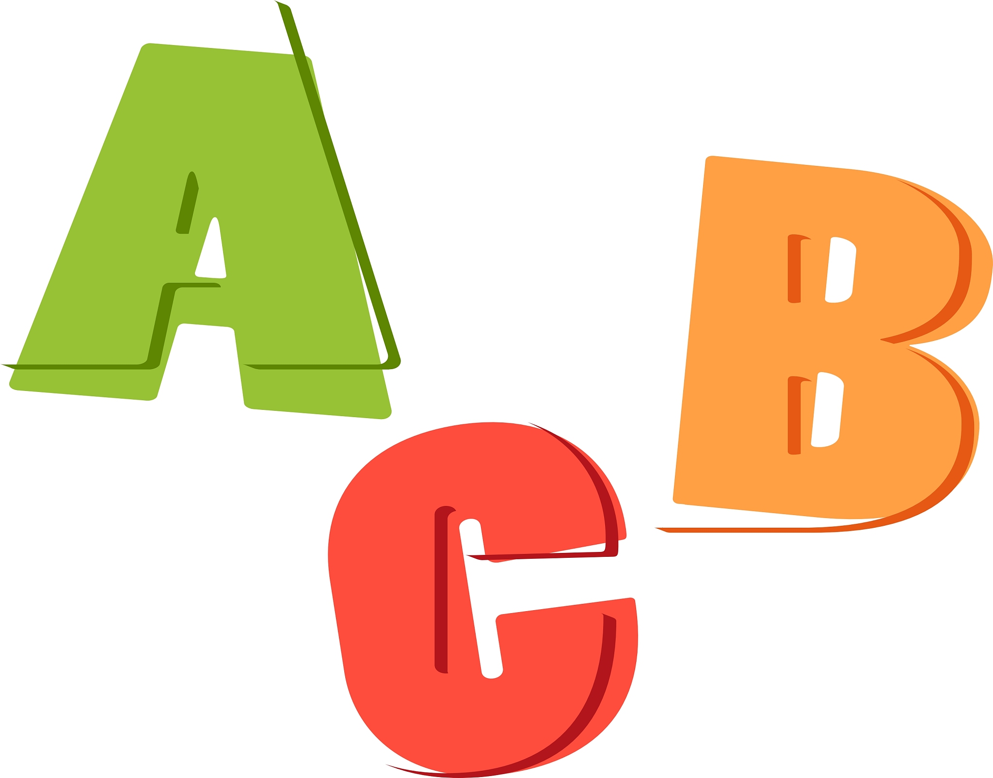 letters a b c in different style
