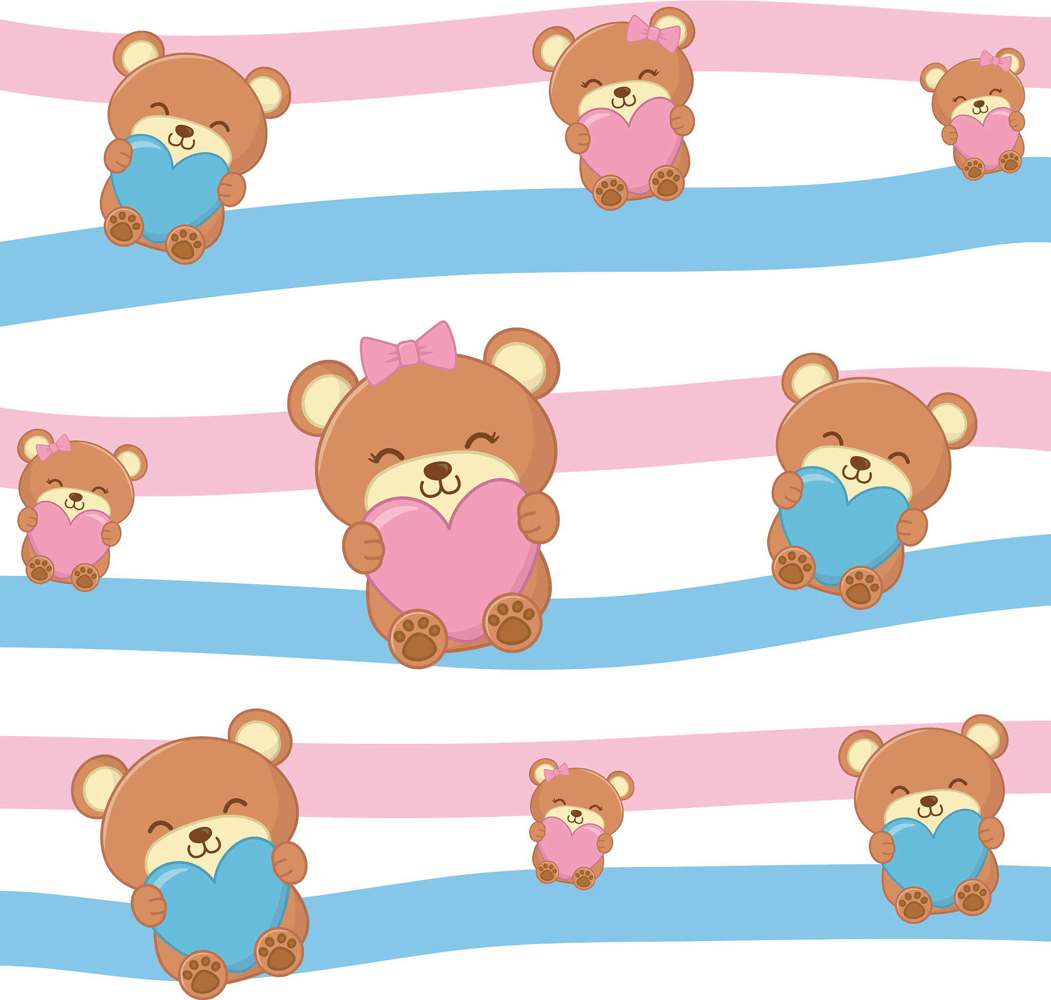 toy bears with hearts background