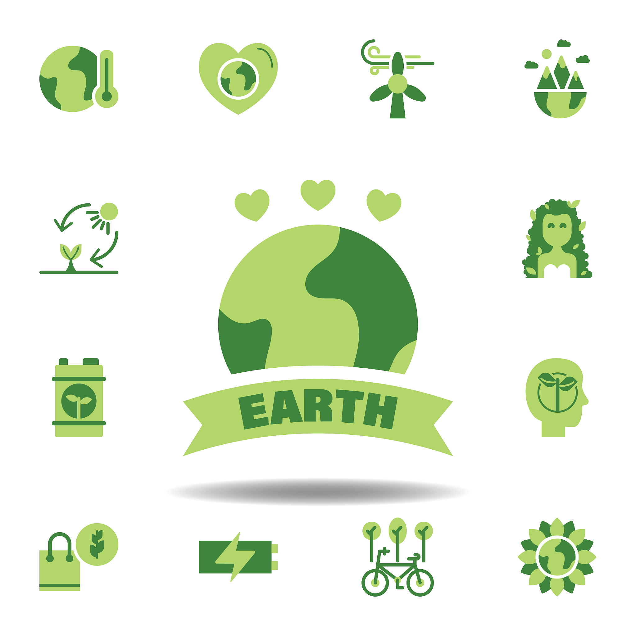 save the world, earth day colored icon. elements of save the ear