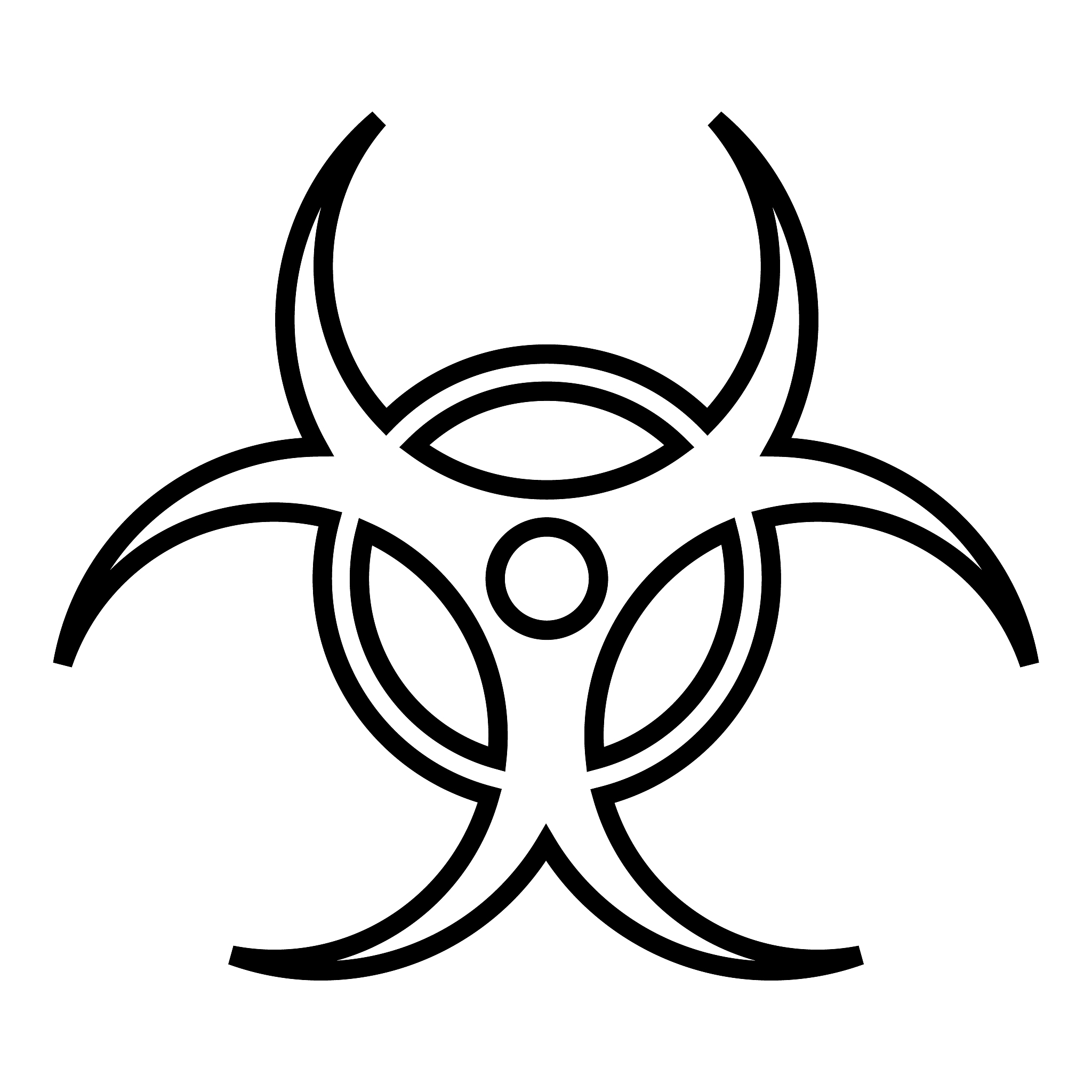 radiation line icon isolated on white background