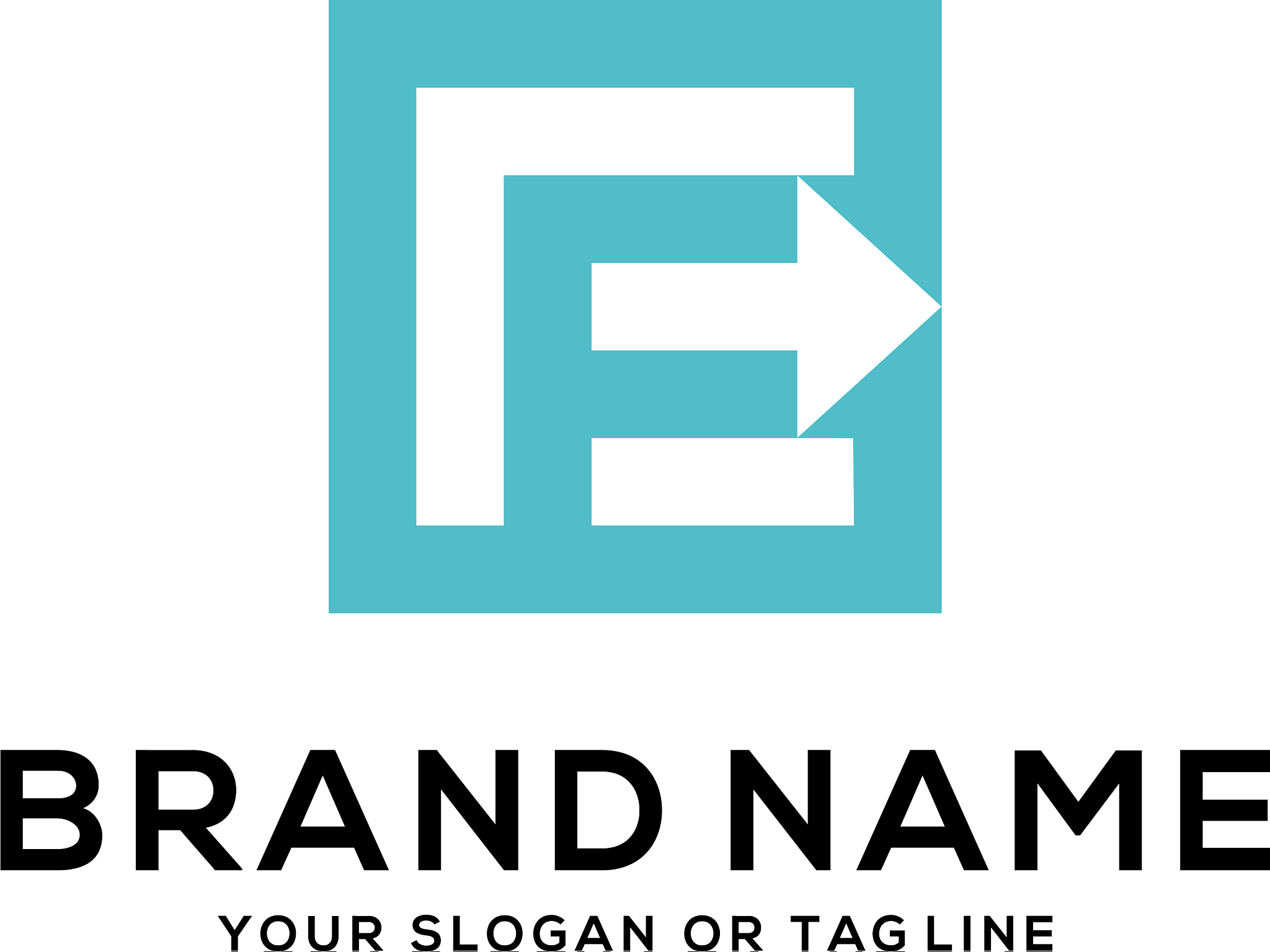 design logo letter f arrow