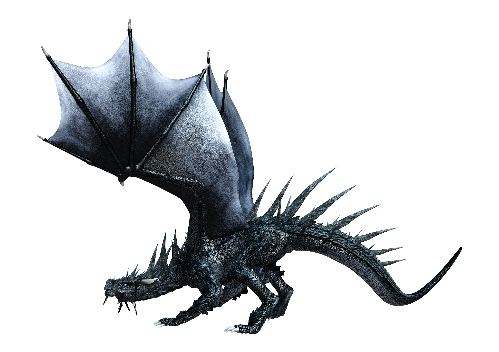 3d illustration fantasy dragon on white