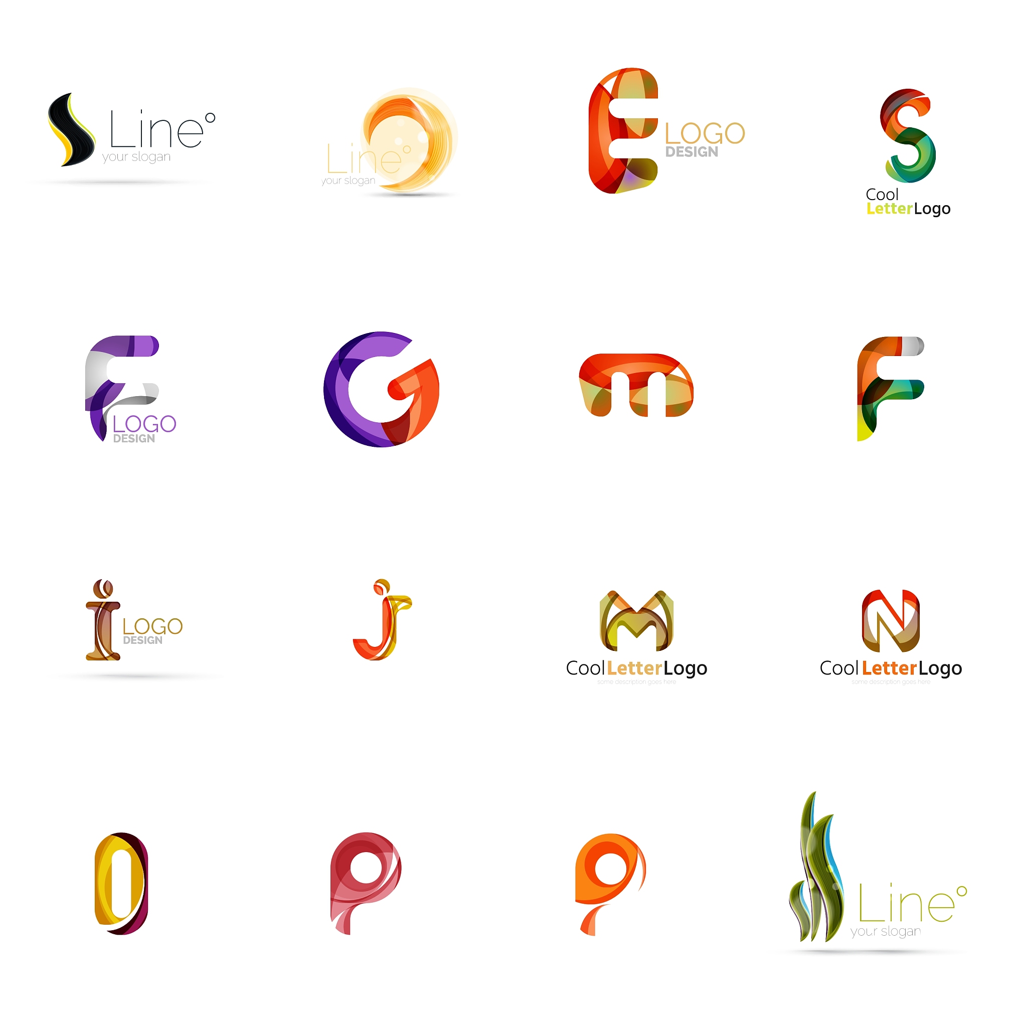 set of universal company logo ideas business icon