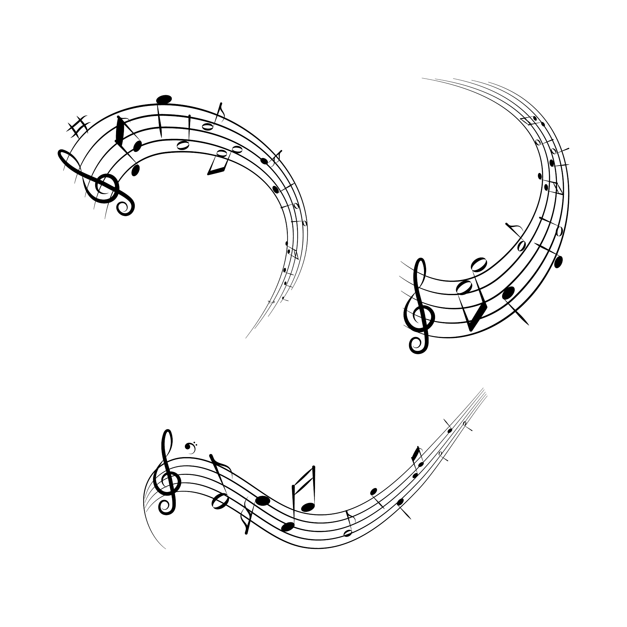 set musical notes on sheet music