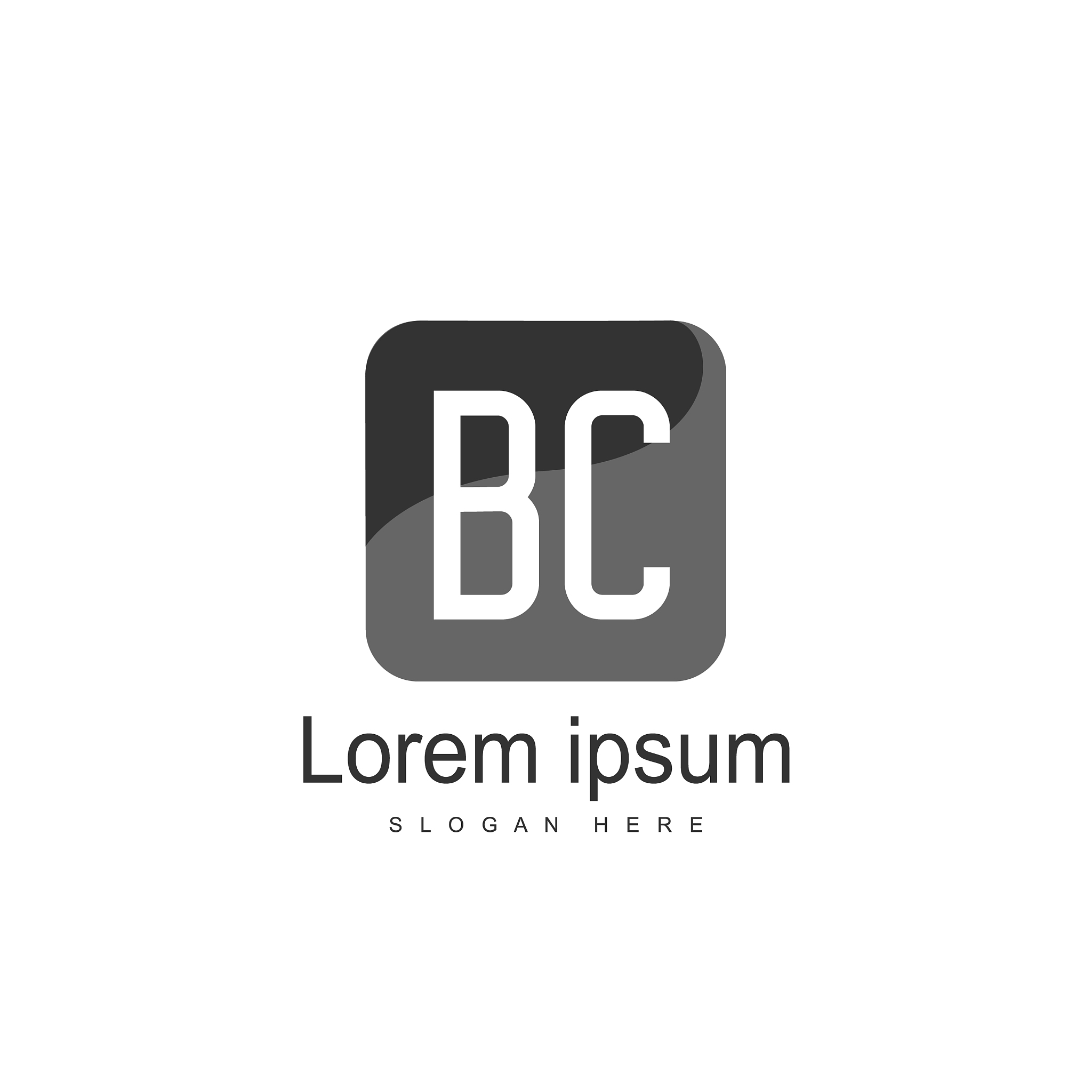 letter logo bc template design