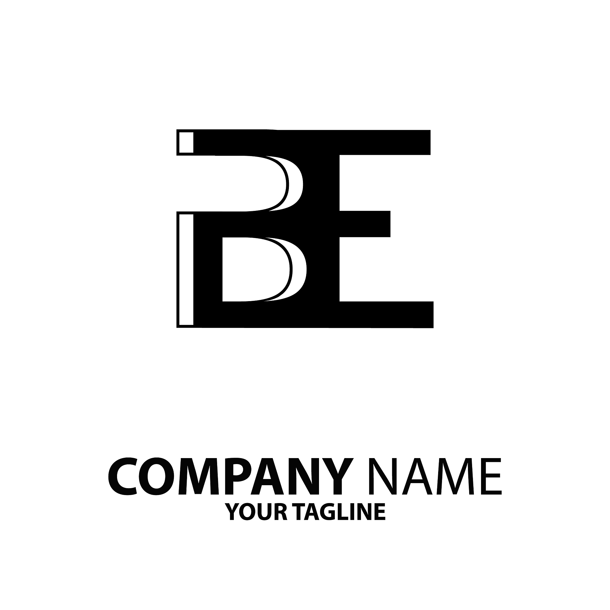 b and ebe initial buildings logo designs