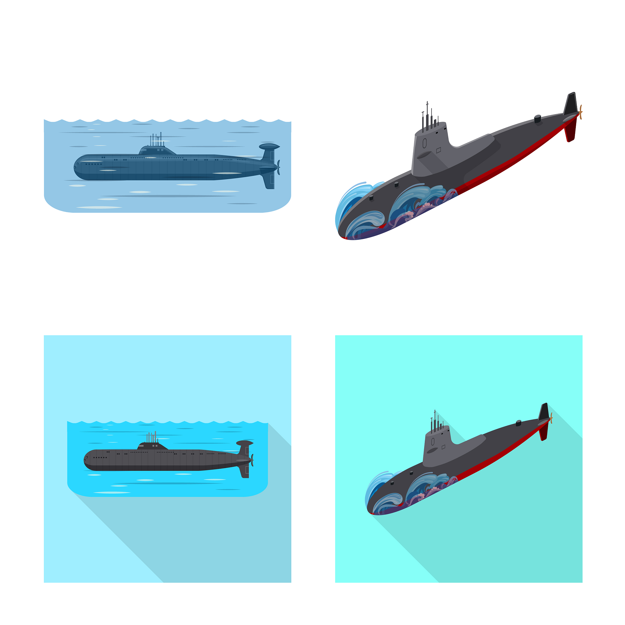 war and ship symbol set of
