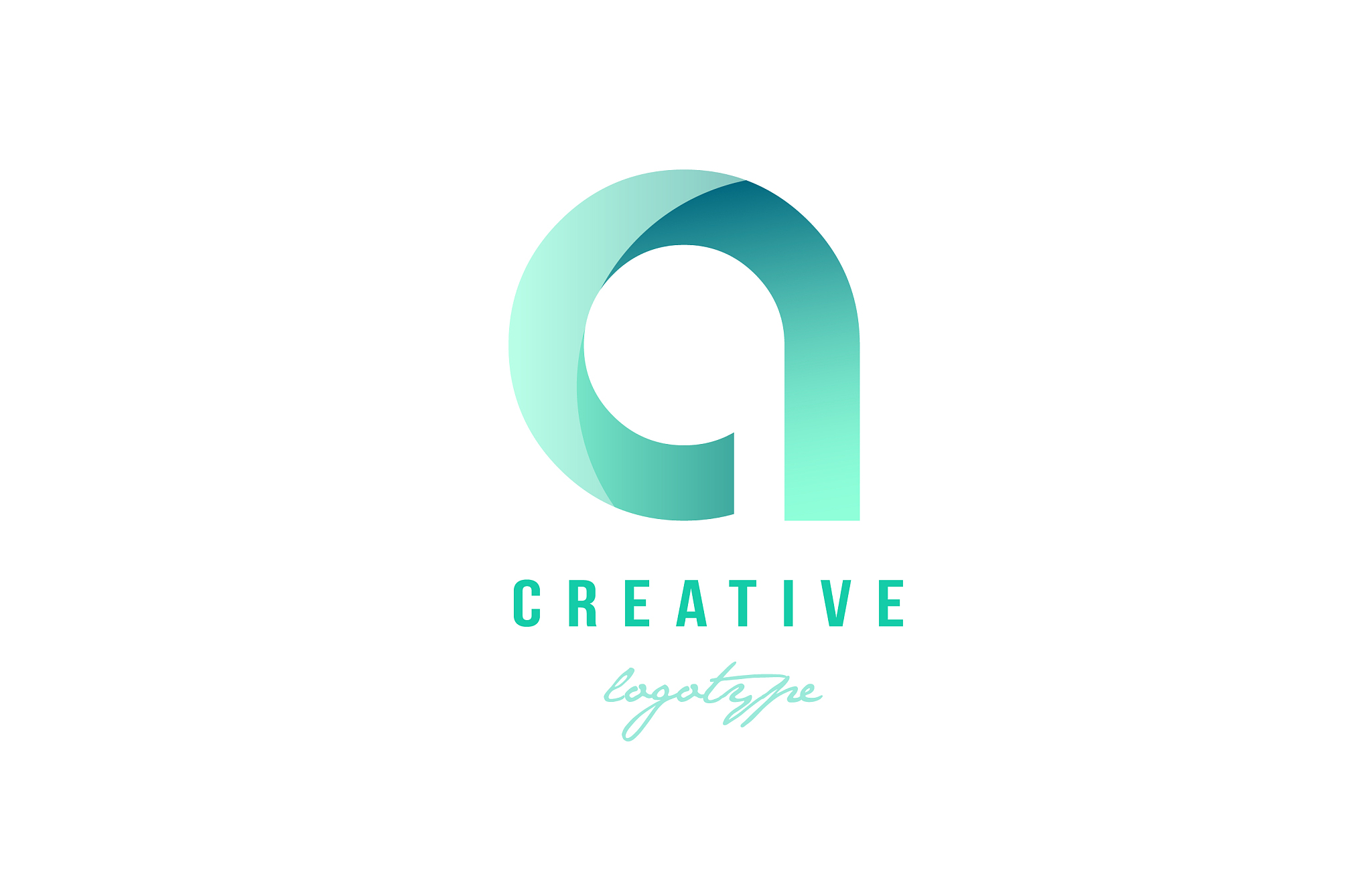 a green pastel gradient alphabet letter logo icon