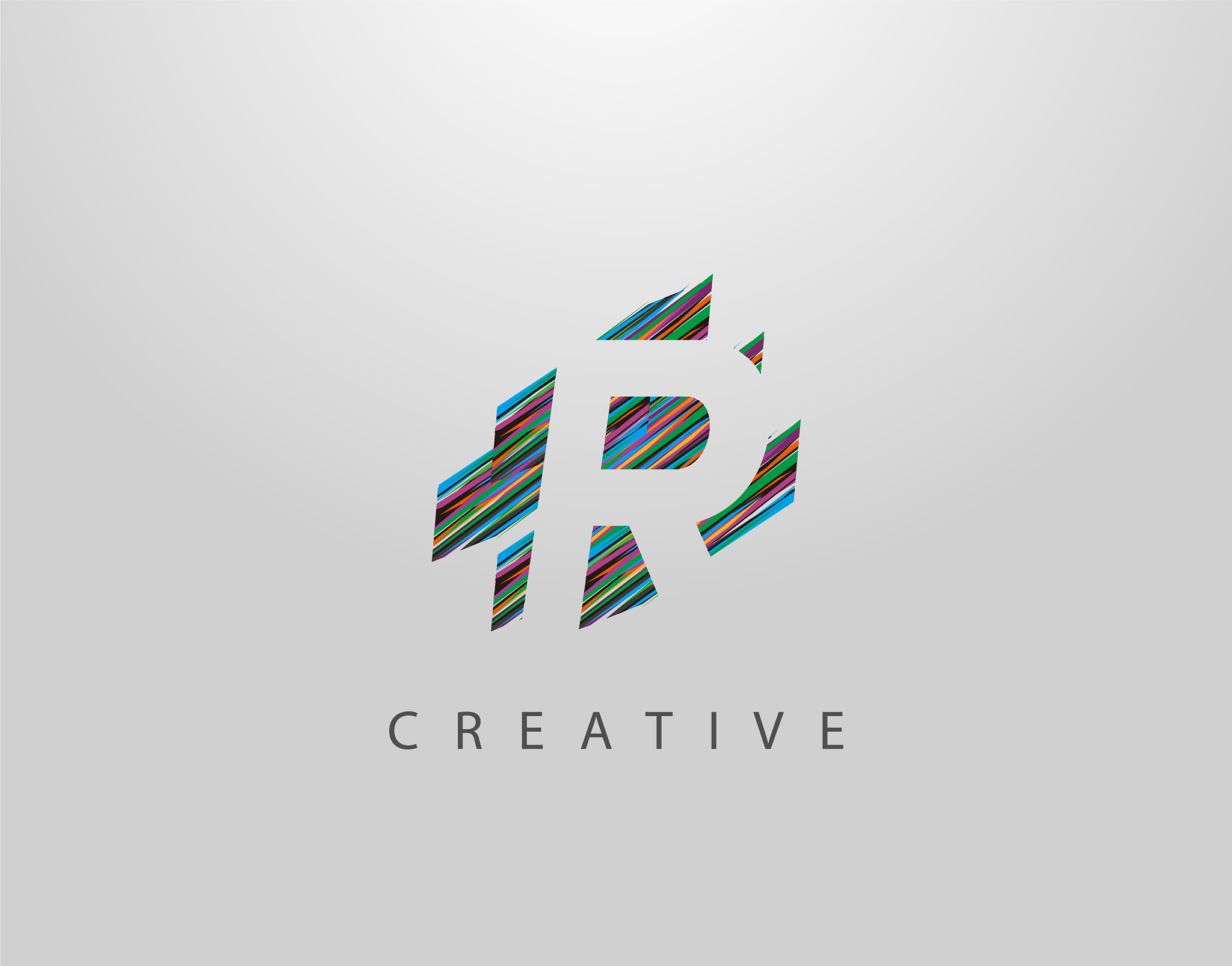 creative r letter logo modern abstract geometric