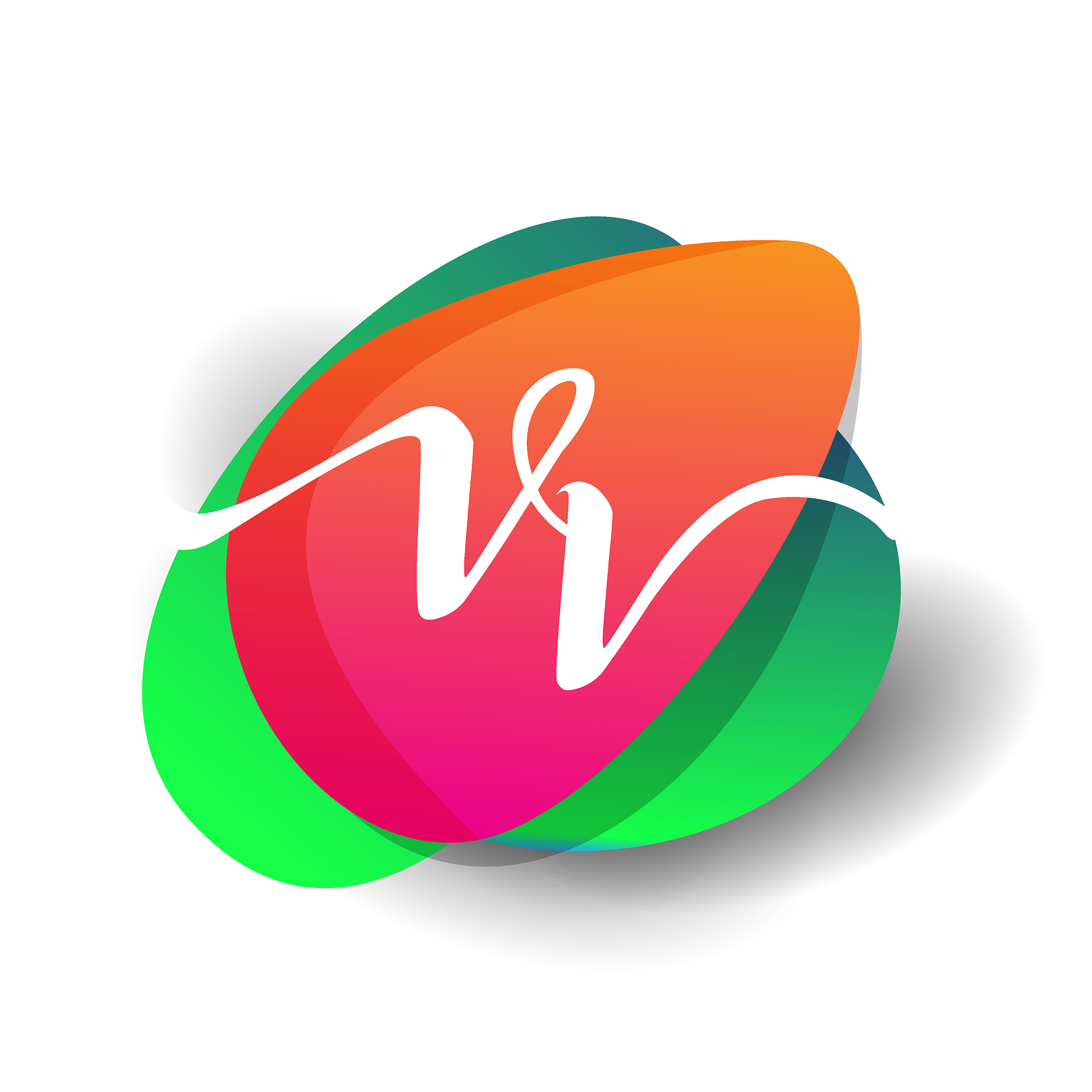 icon button with colorful splash and alphabet