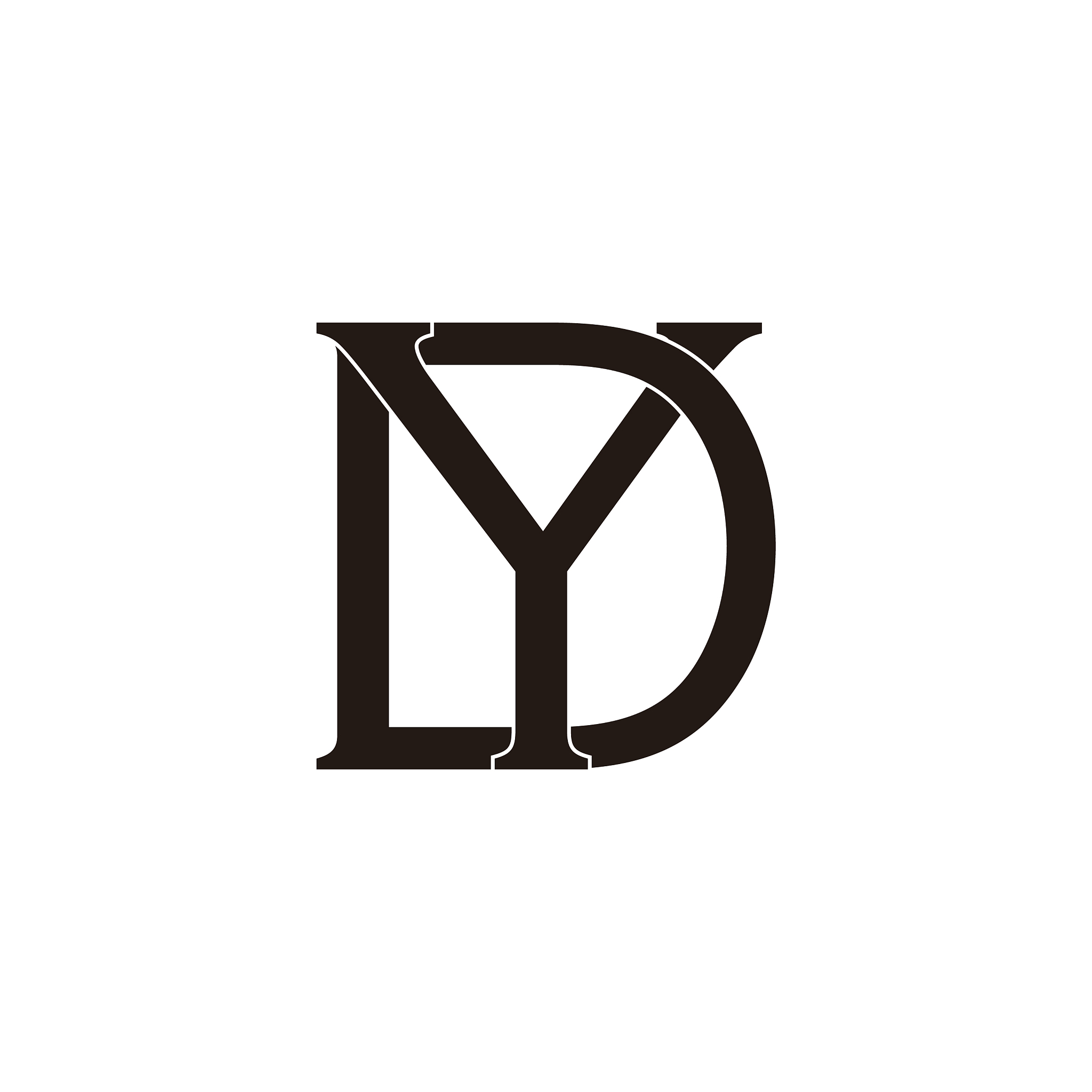 letter dy symbol overlapping flat design logo