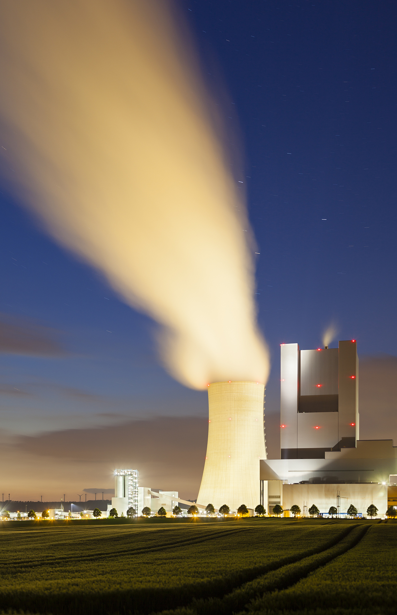 power station at night