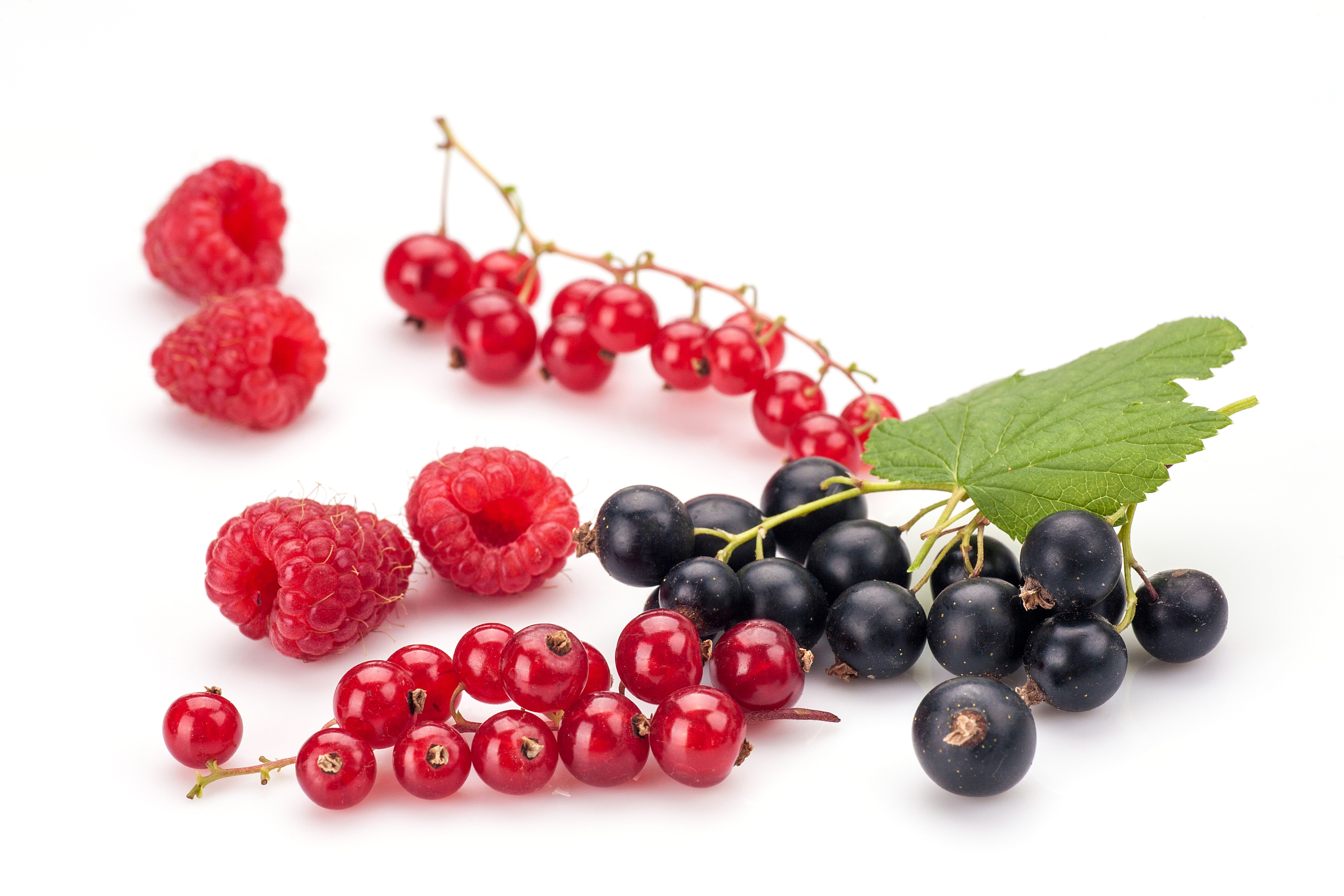 blackcurrants with raspberries