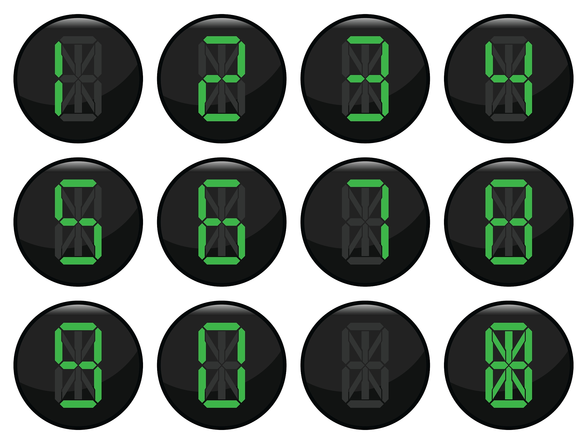 digital number icons