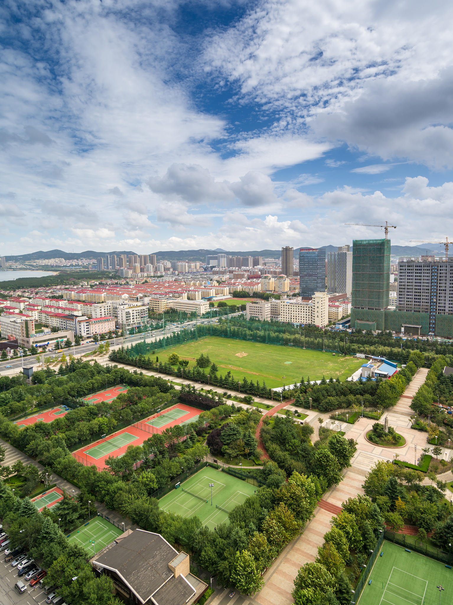 威海城市风光全景图