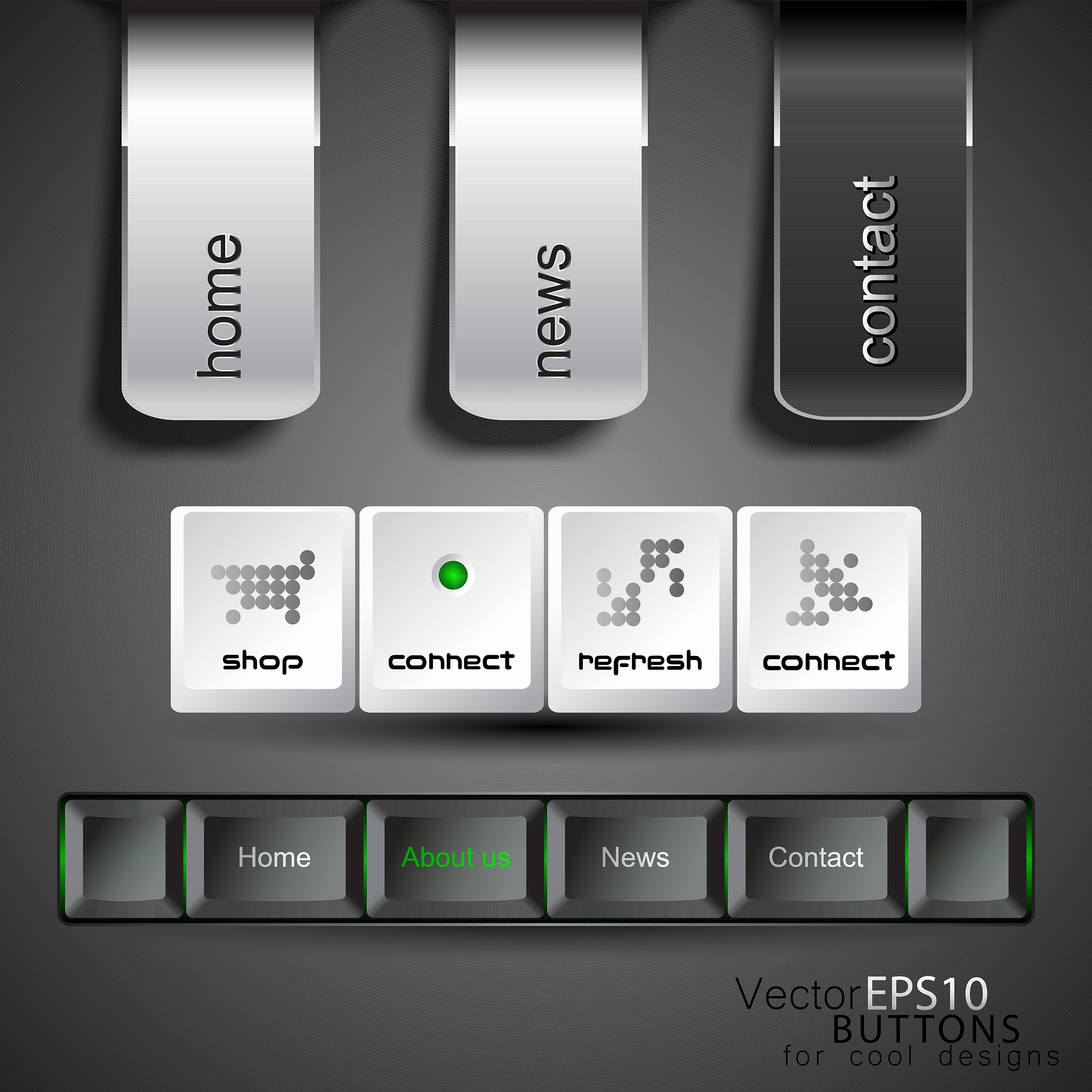 web design template navigation buttons