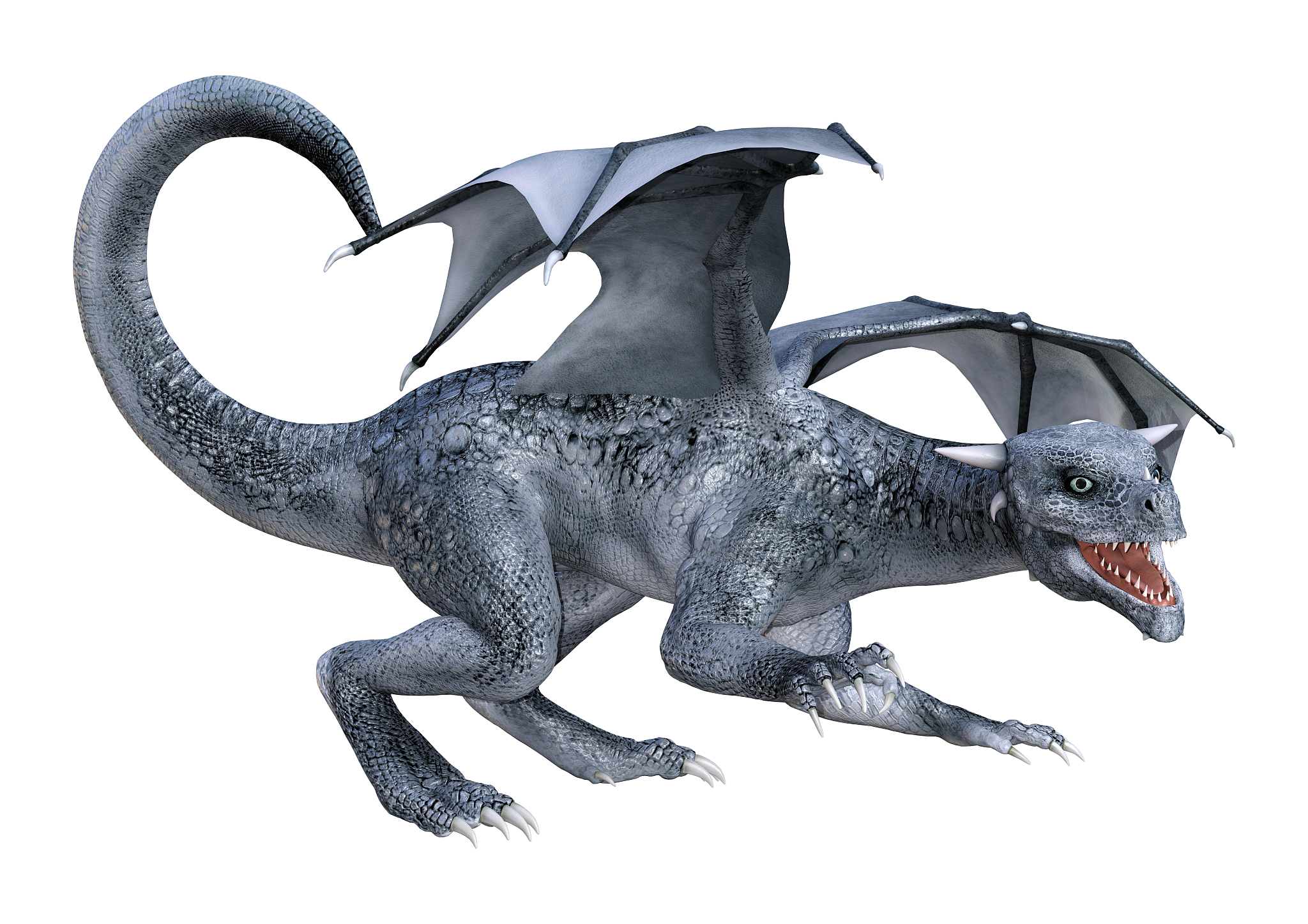 3d illustration fantasy dragon on white
